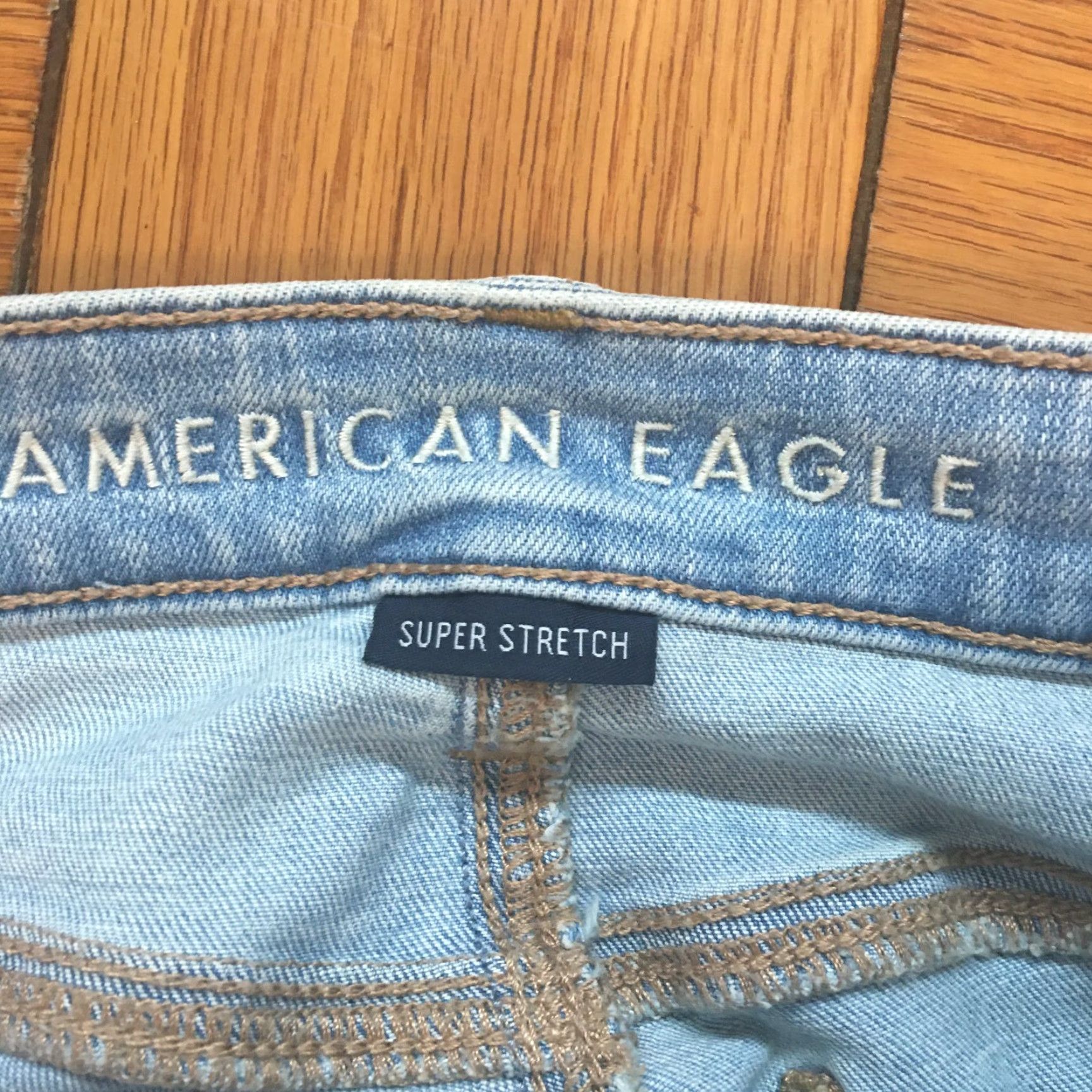 Vintage American Eagle Jeans Womens Distressed Blue Denim Jegging Super Stretch Size 0 Size 25" / US 0 / IT 36 - 7 Thumbnail