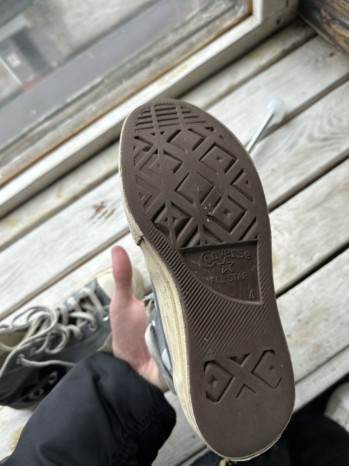 Comme des Garcons × Converse 🚨RARE grey cdg converse BLACK HEART VINTAGE DISTRESS TRUE Size US 6.5 / IT 36.5 - 13 Thumbnail