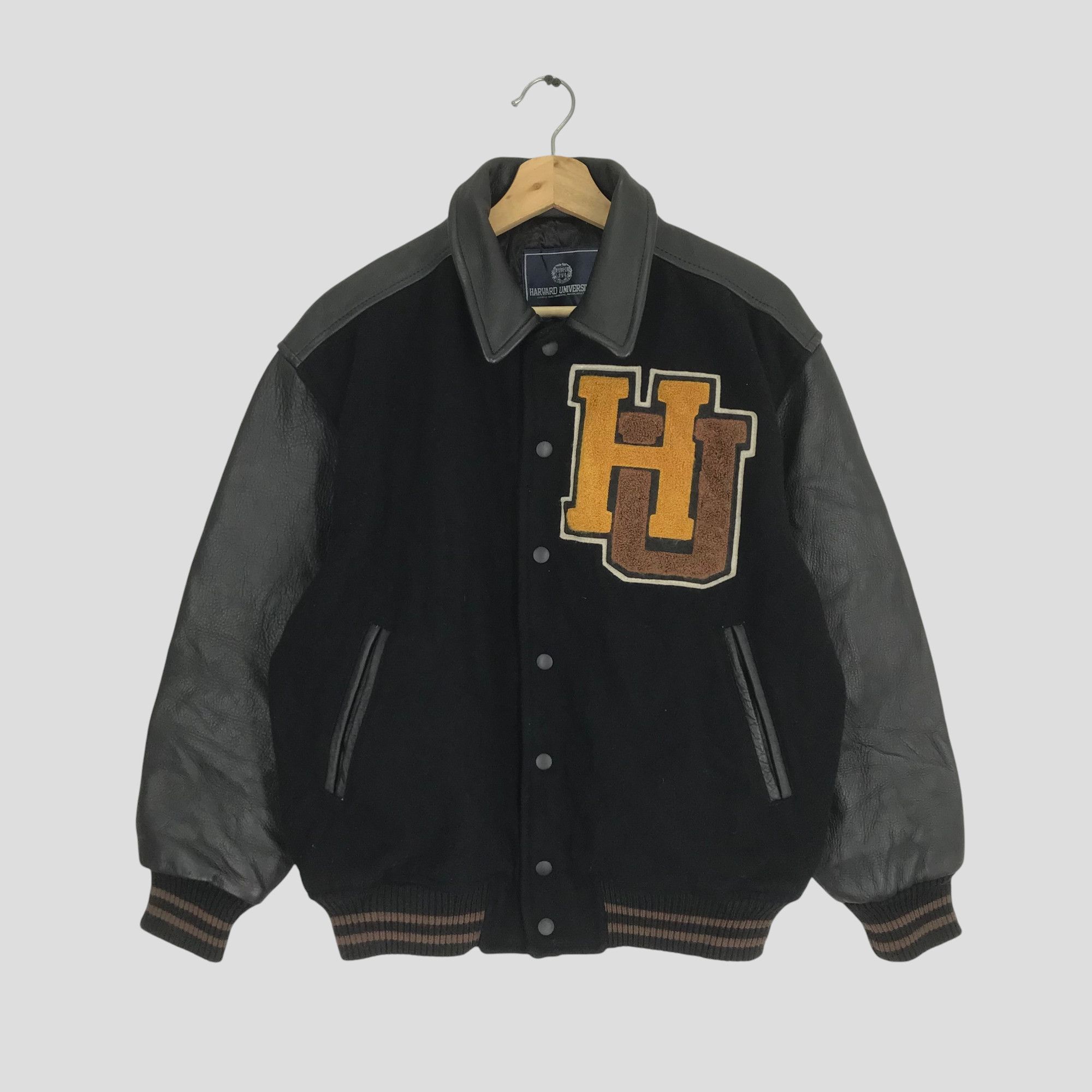 Vintage Vintage Harvard University Black Leather Varsity Homber Size US M / EU 48-50 / 2 - 2 Thumbnail