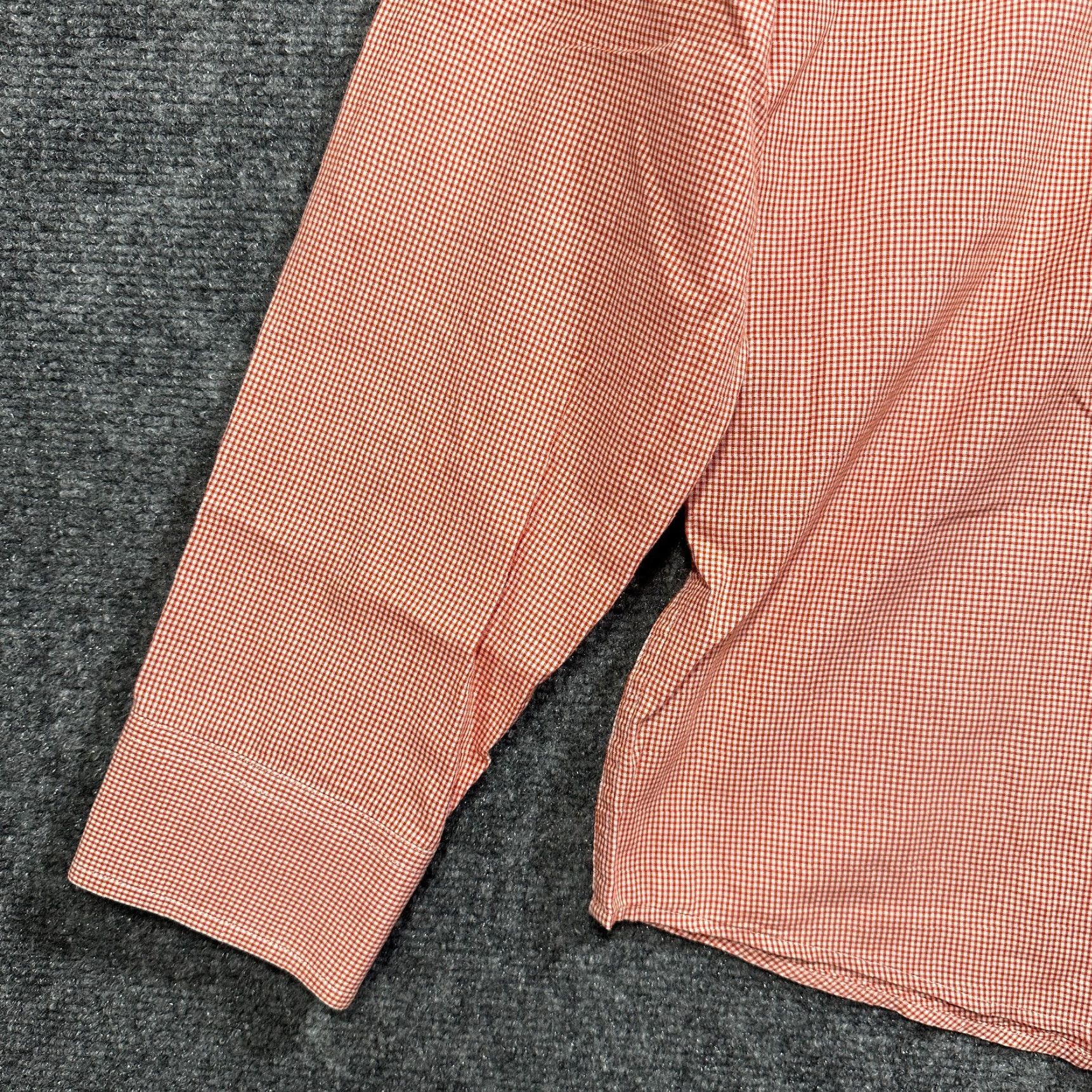 Michael Kors Michael Kors Shirt Mens Large Orange Gingham Check Cotton Roll Tab Sleeve Pocket Button-Up Cardigan? Size US L / EU 52-54 / 3 - 3 Thumbnail