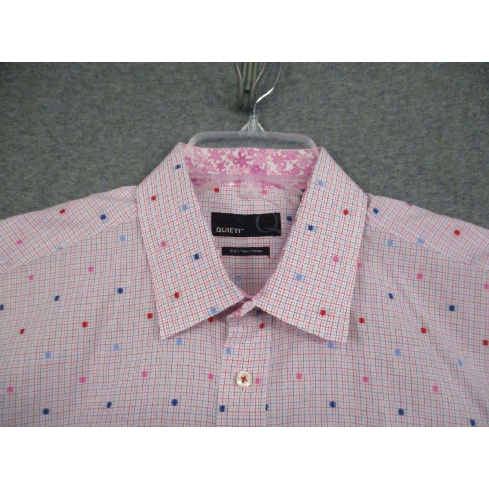 Vintage Quieti Shirt XL Men Long Sleeve Salmon Multi Dot Flip Cuff Size US XL / EU 56 / 4 - 3 Thumbnail