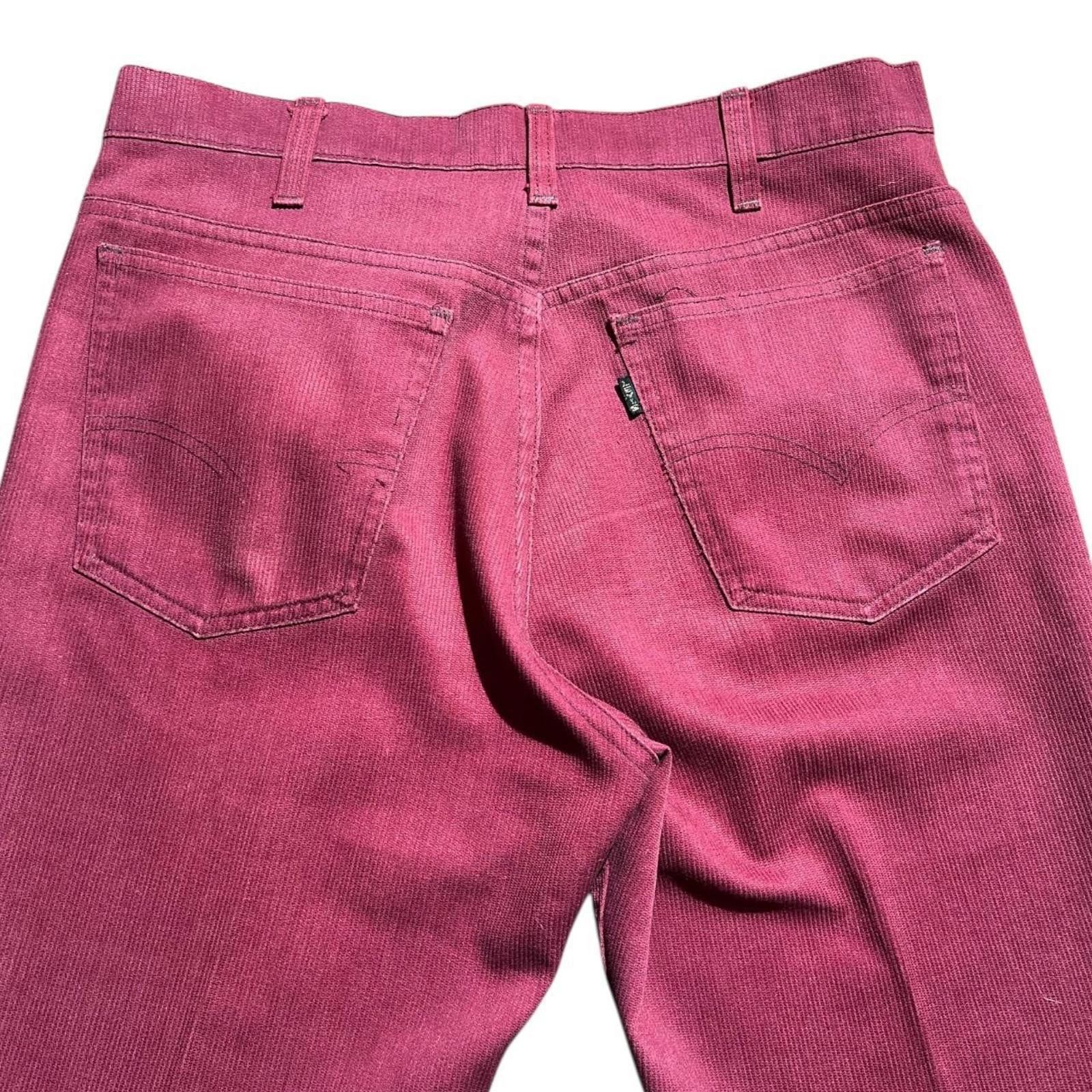 Levi's VTG 70s Levis Sta Prest 646 Big E Pants Burgundy corduroy Size US 32 / EU 48 - 5 Thumbnail
