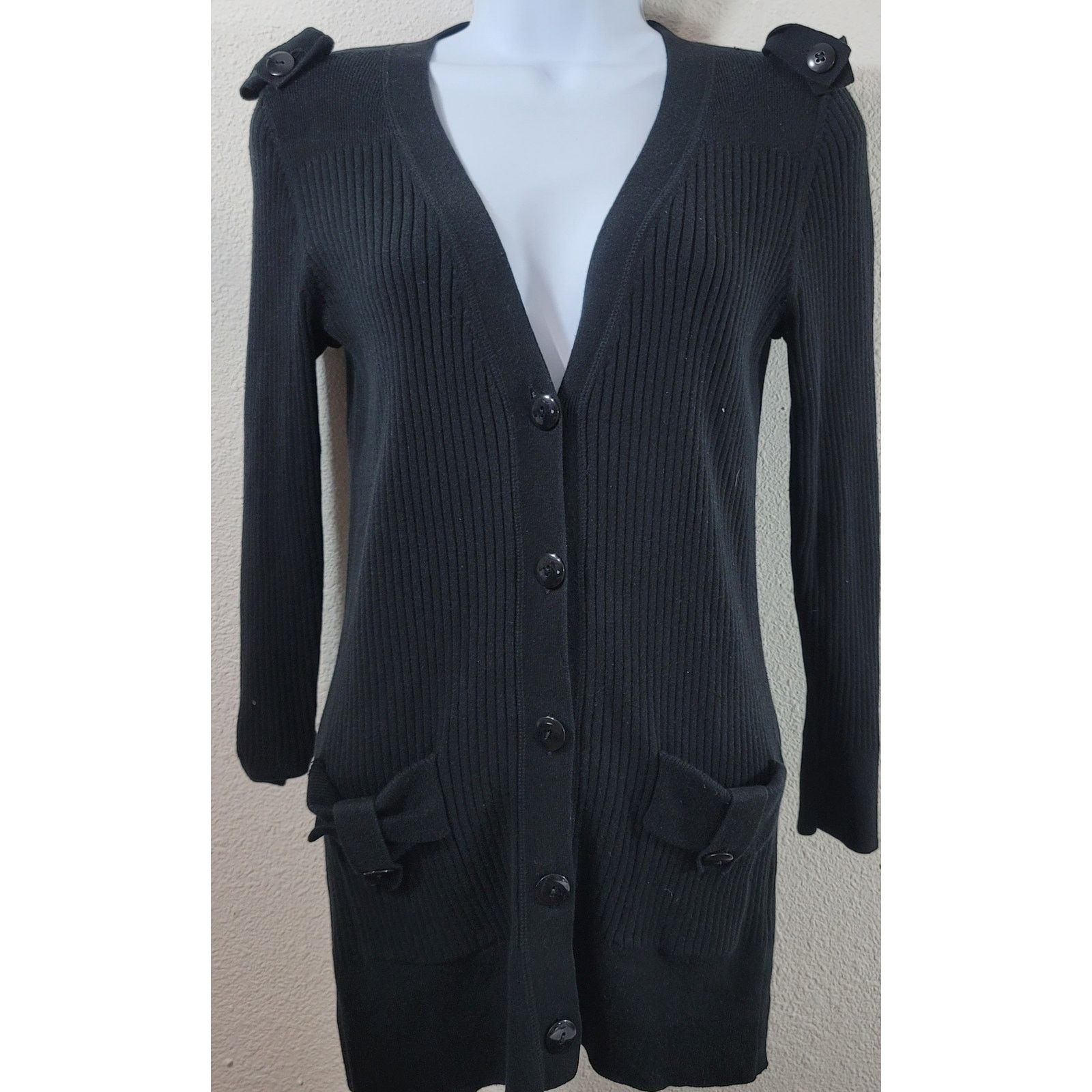 Banana Republic Banana Republic Black Button Up Cardigan Sweater Small Size S / US 4 / IT 40 - 1 Thumbnail