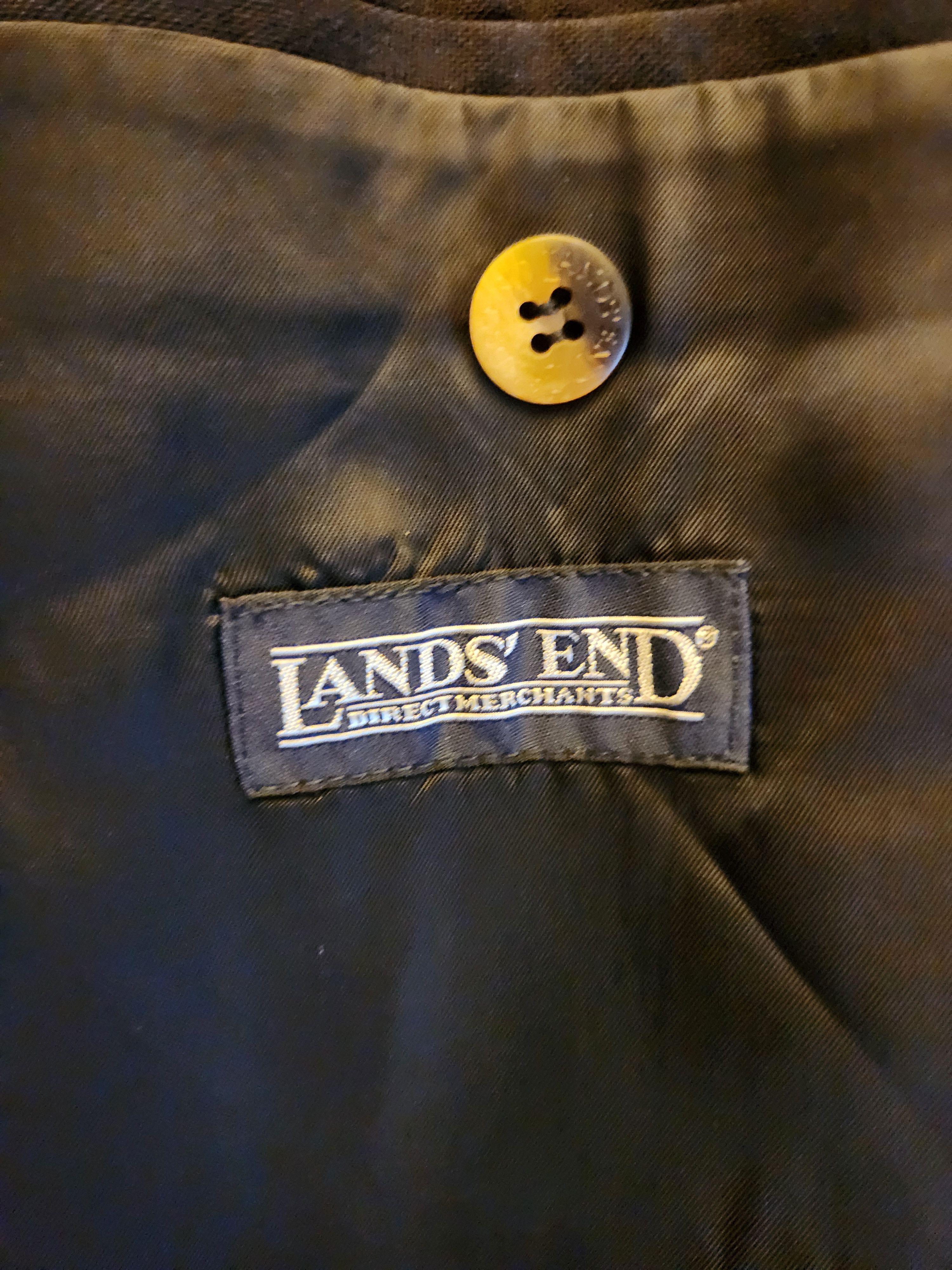 Lands' End Vintage 100% Wool Navy Blue Blazer Sz 43L Size 42L - 4 Thumbnail