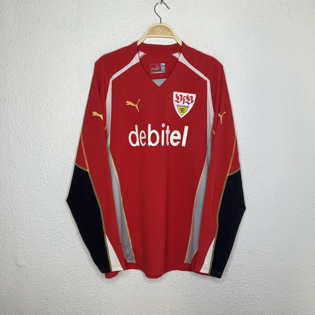 Puma Vintage Puma Stuttgart Jersey Longsleeve Tshirt Y2K Red Size US XL / EU 56 / 4 - 1 Thumbnail