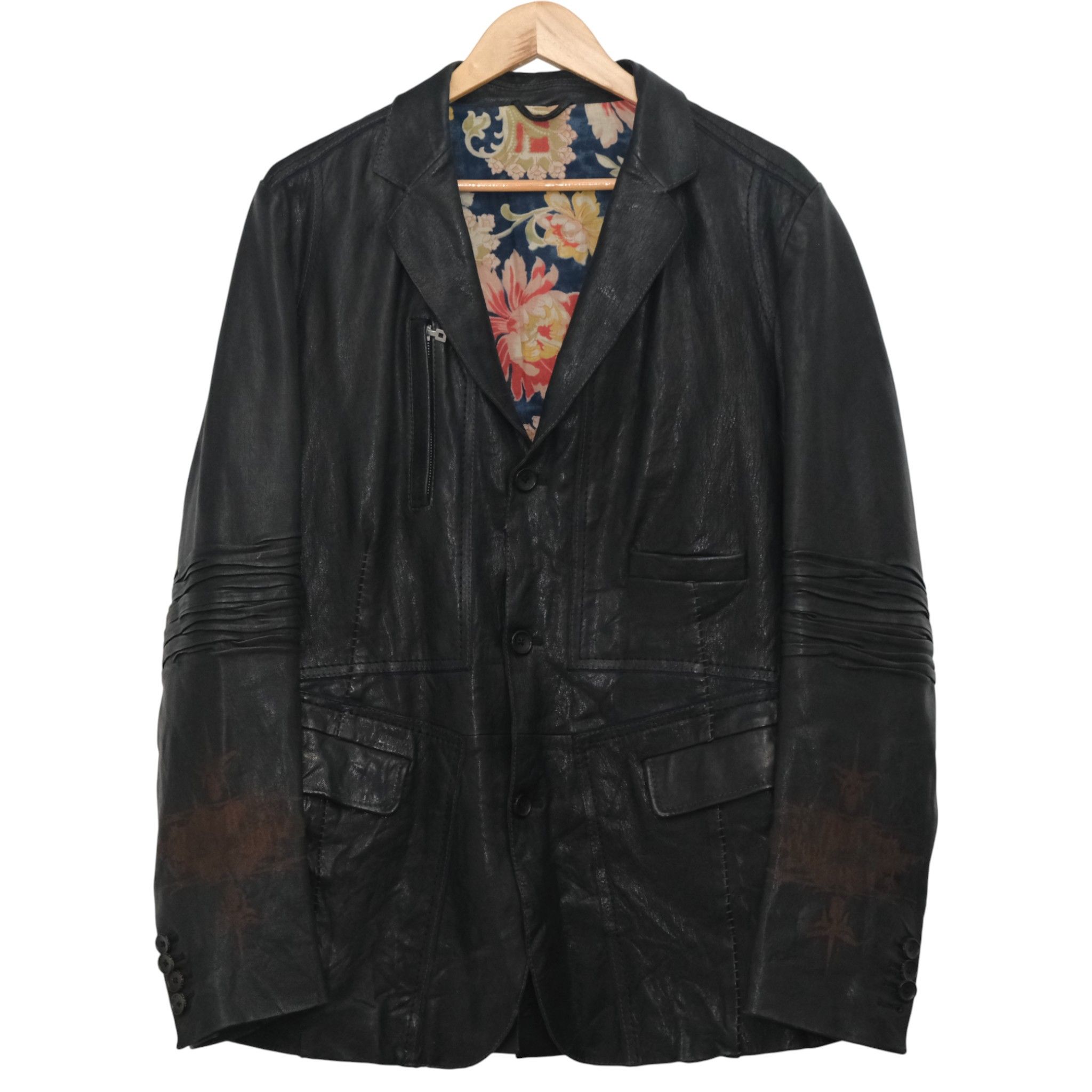 Marithe + Francois Girbaud Leather Biker Blazer Size US M / EU 48-50 / 2 - 1 Thumbnail
