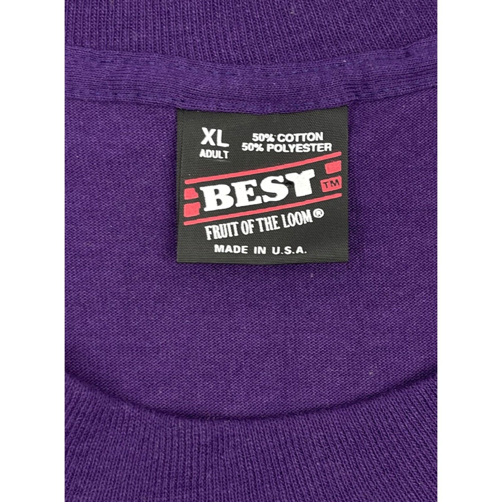 Vintage VINTAGE Screen Stars Drink Milk T-Shirt XL Purple Funny Cows 90s Mens Size US XL / EU 56 / 4 - 3 Thumbnail
