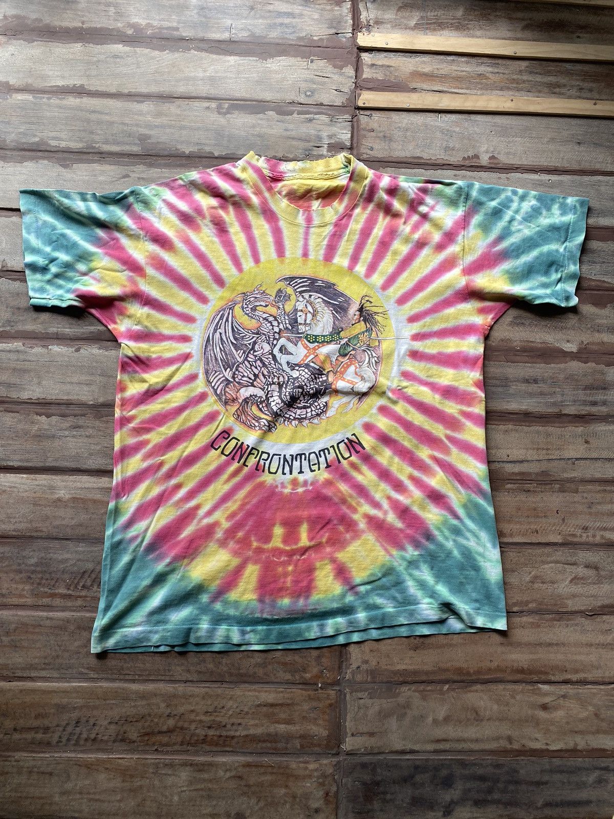 Bob Marley × Vintage Vintage 1990s Bob Marley confrontation T shirts Size US XL / EU 56 / 4 - 1 Thumbnail