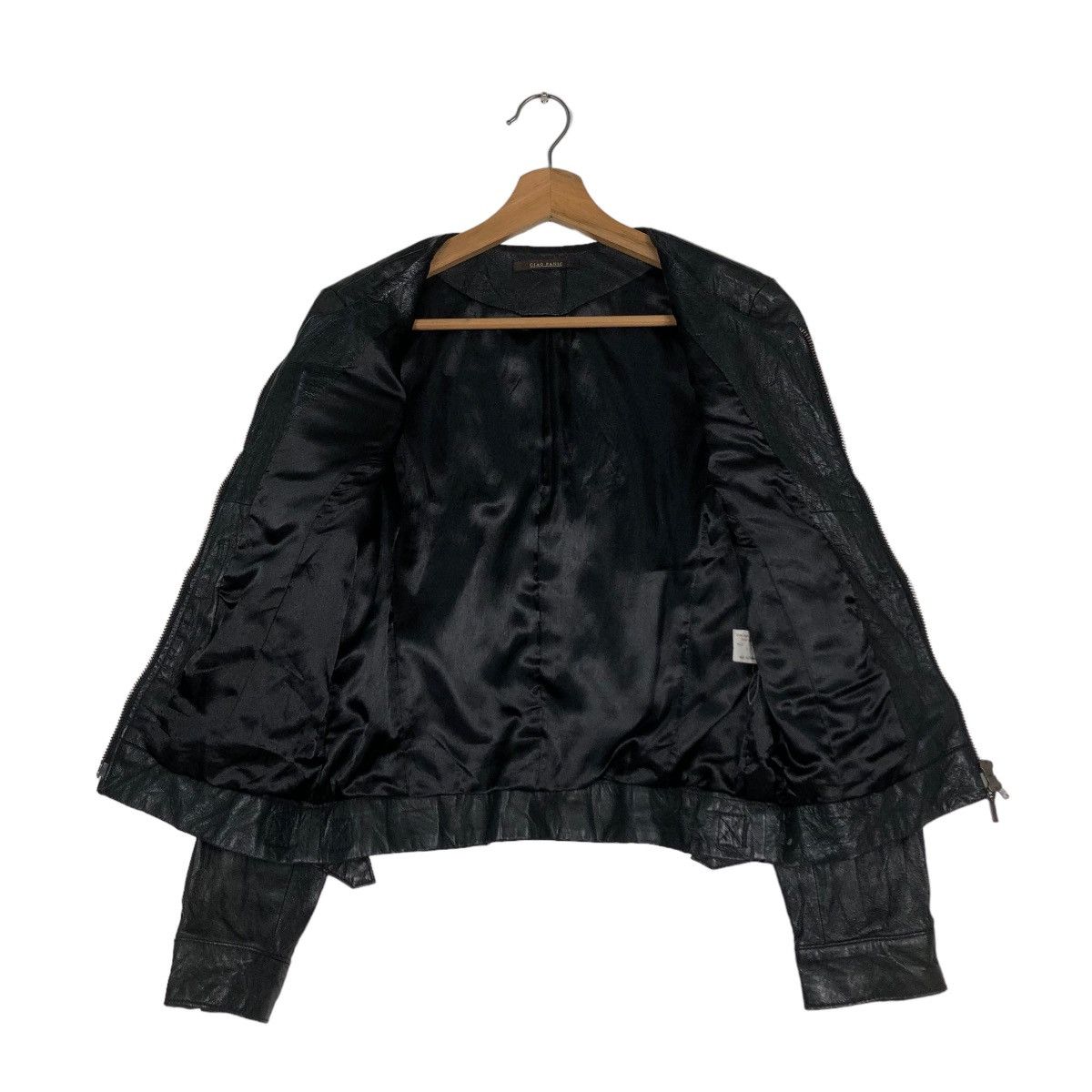 Japanese Brand 📌CROPPED BIKER LEATHER JACKET CIAO PANIC JAPAN Size M / US 6-8 / IT 42-44 - 13 Thumbnail