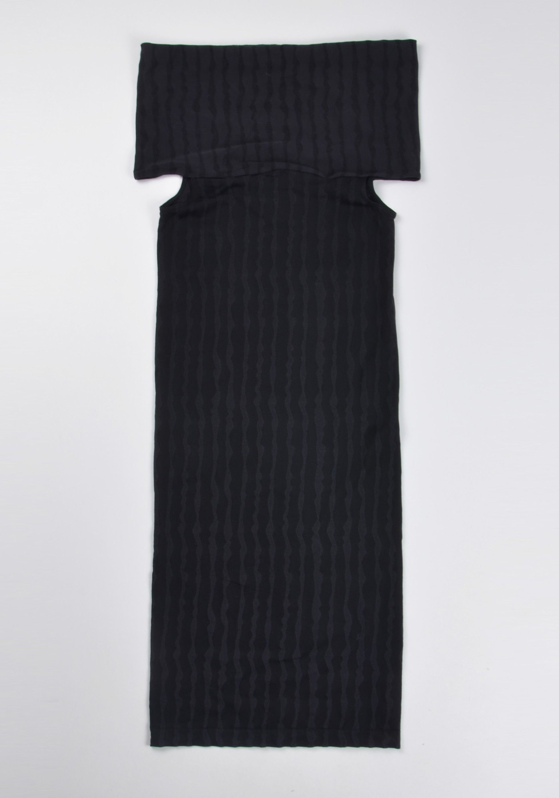 Wolford Wolford Striped Off Shoulders Dark Gray Bodycon Dress Size XS / US 0-2 / IT 36-38 - 4 Thumbnail
