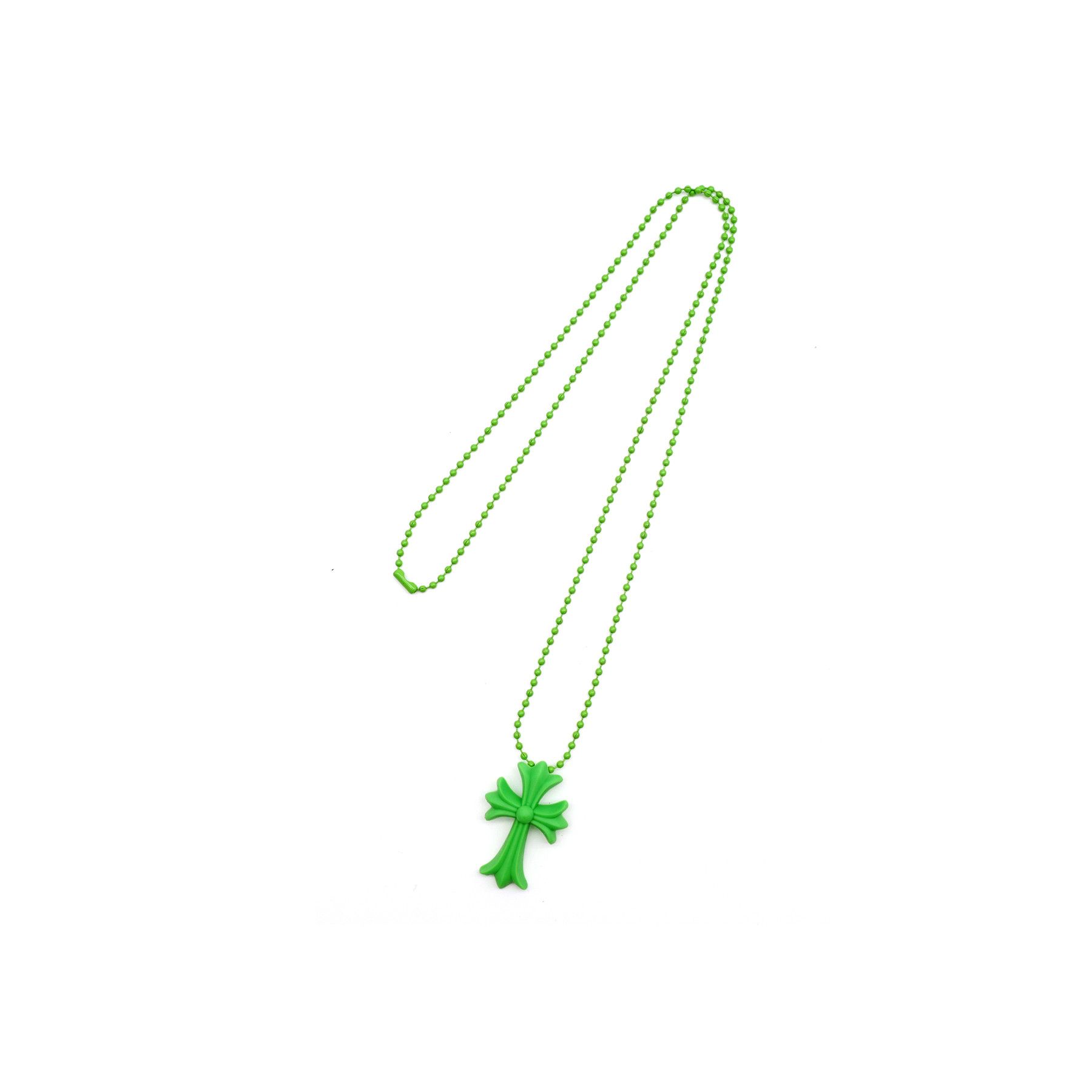 Chrome Hearts Chrome Hearts Green Resin Cross Pendant Ball Chain Necklace Size ONE SIZE - 3 Thumbnail