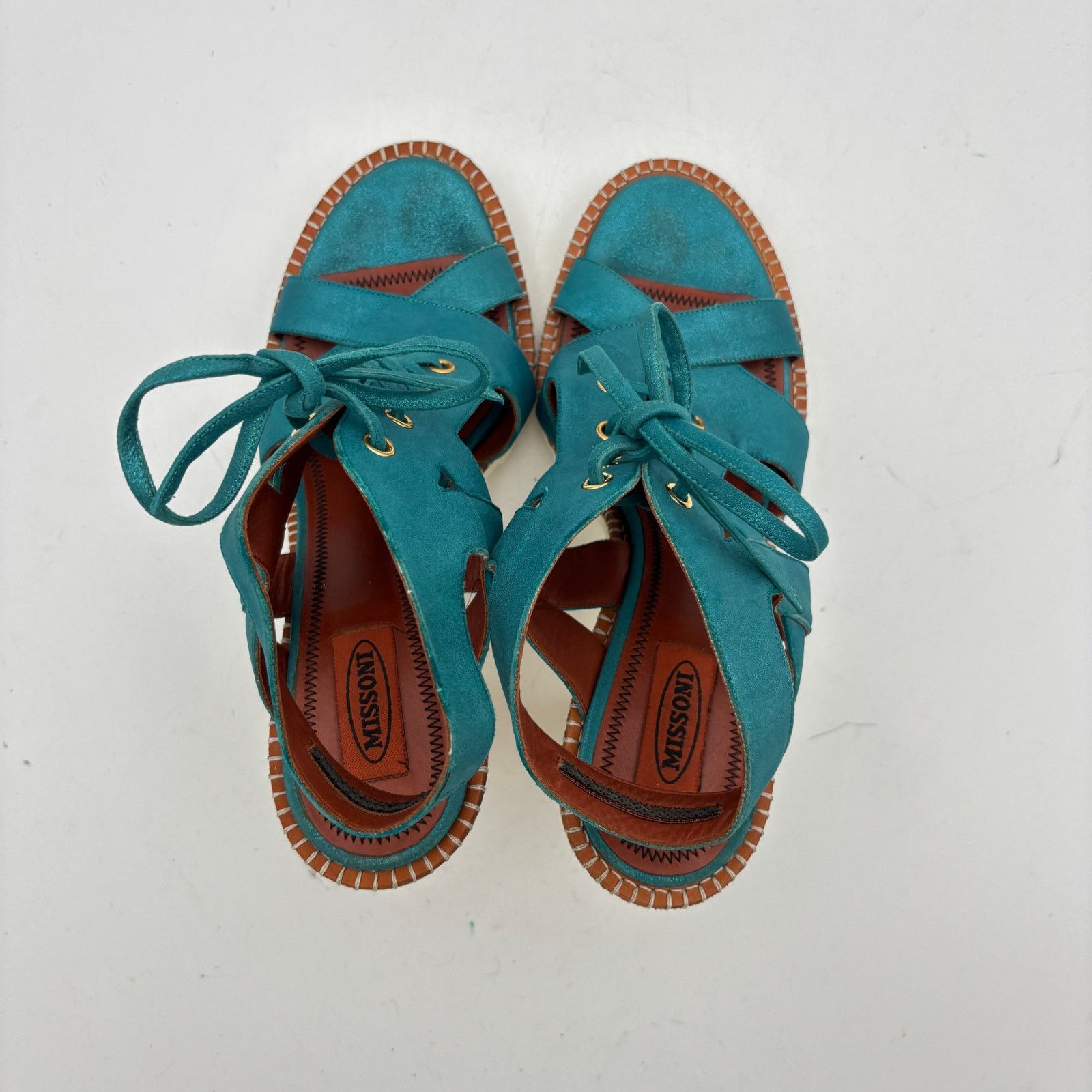 Missoni Missoni Lace Suede Sandals Block Gladiator Heel Shoes Size US 10 / IT 40 - 6 Thumbnail
