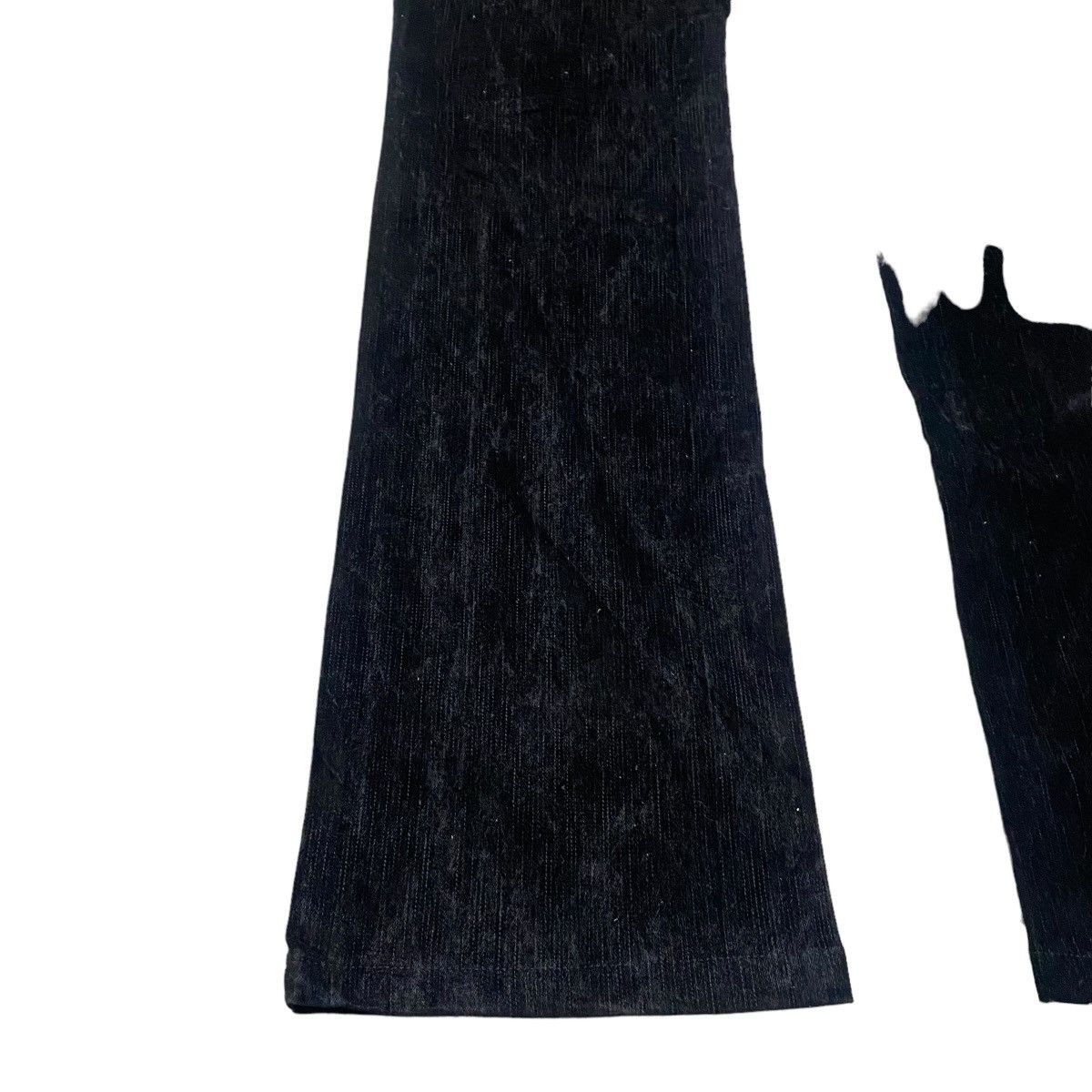 Katharine Hamnett London HAMNETT Black Velvet Cotton Flare Pants Size US 30 / EU 46 - 13 Thumbnail