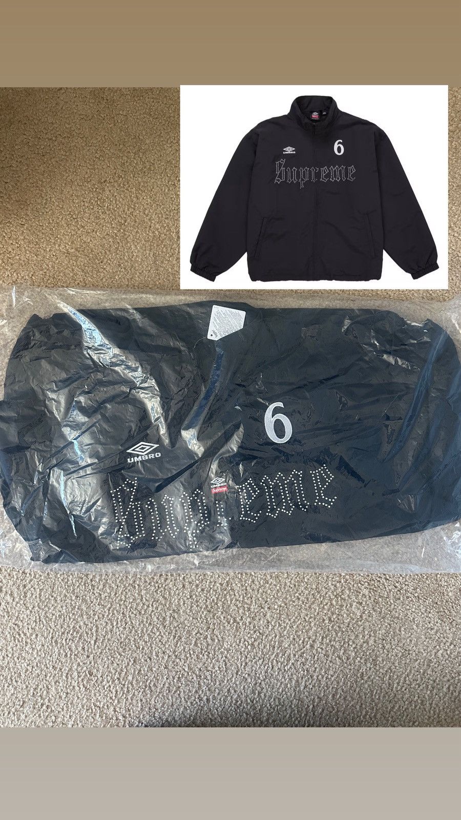 Supreme × Umbro (NEW) Supreme Umbro Rhinestone Track Jacket (Size