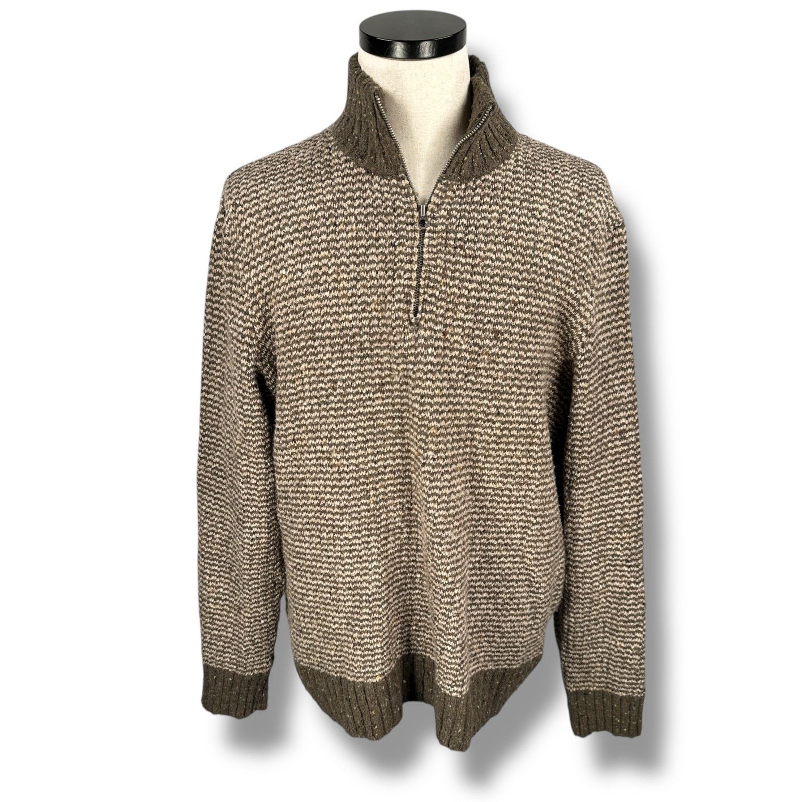 Gap Vintage Gap 1/4 Zip Sweater Men Large Brown Wool Y2K 2007 Size US L / EU 52-54 / 3 - 1 Thumbnail
