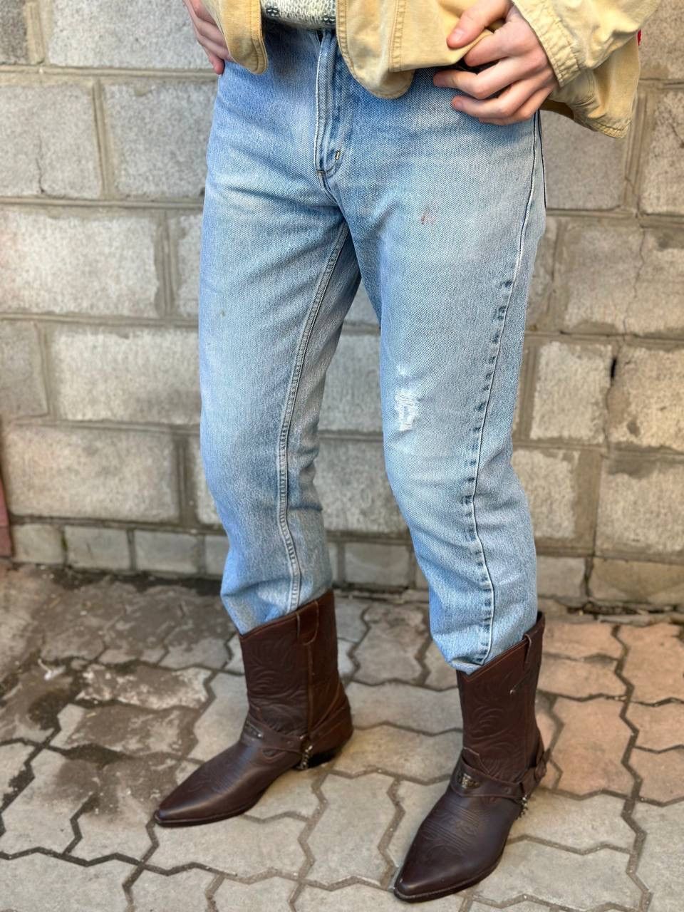 Lee Vintage Lee Brooklyn Straight Leg Jeans Light Blue Wash Deni Size US 32 / EU 48 - 1 Thumbnail