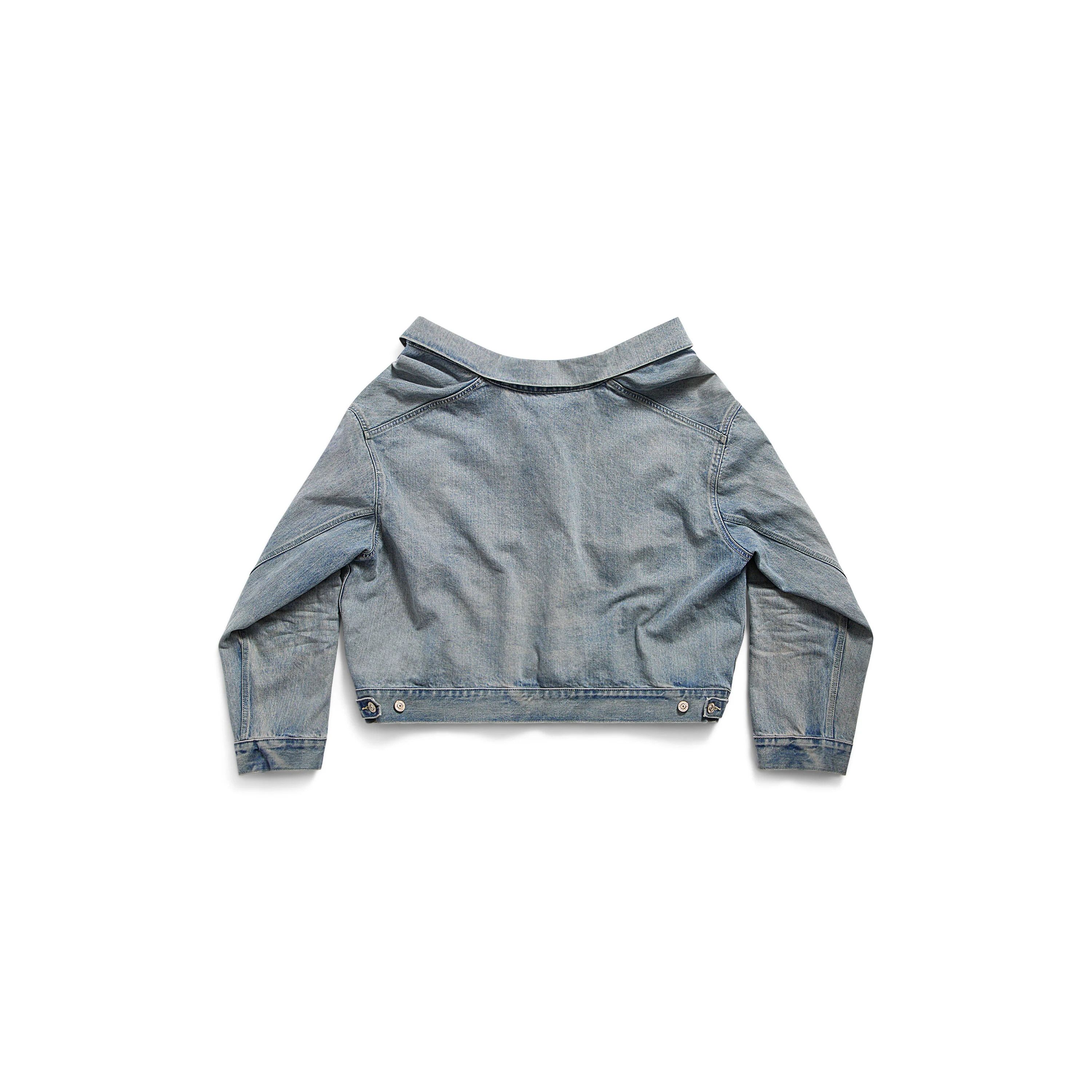 Balenciaga o1s1wg110126 Off Shoulder Jacket in Blue Size US XL / EU 56 / 4 - 2 Thumbnail