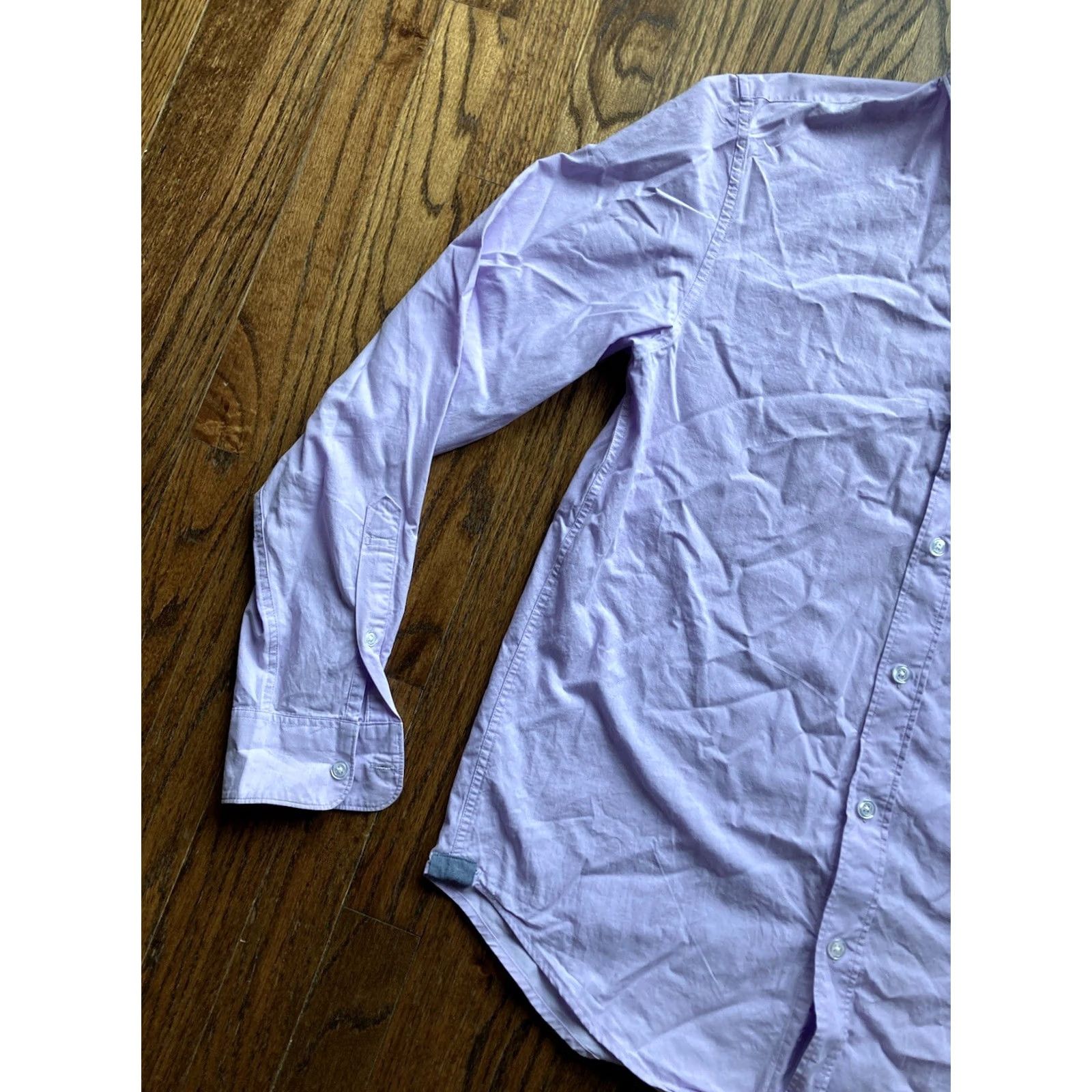 Outerknown Outerknown Shirt Mens Medium Purple Oxford Button-Up Long Sleeve Casual Portugal Cotton Regular Size US M / EU 48-50 / 2 - 2 Thumbnail