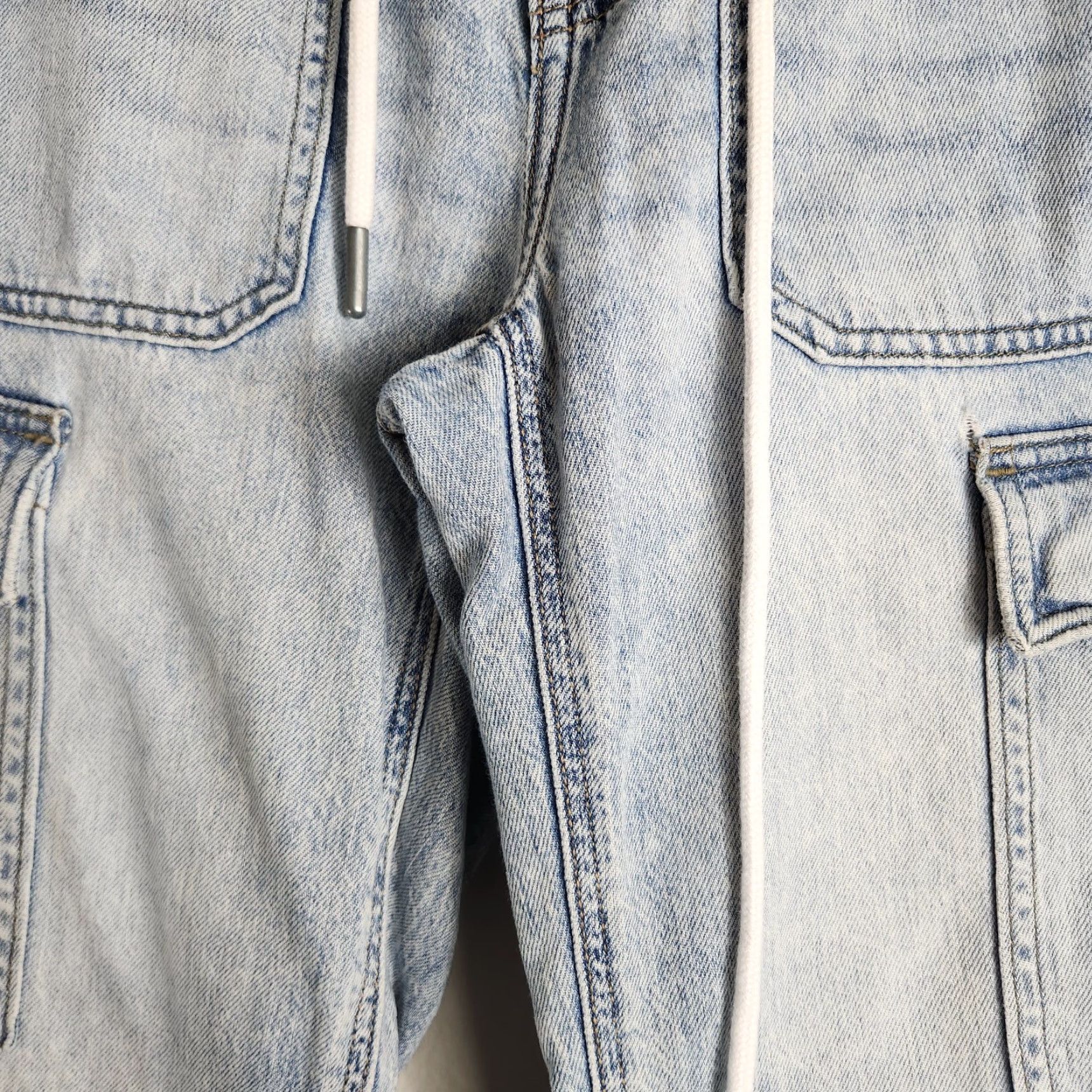 American Eagle Outfitters VINTAGE American Eagle Outfitters Cargo Joggers-Style Chambray Pants-Size 00 Women Blue Cotton Blend High Rise Tapered Pants Size ONE SIZE - 5 Thumbnail
