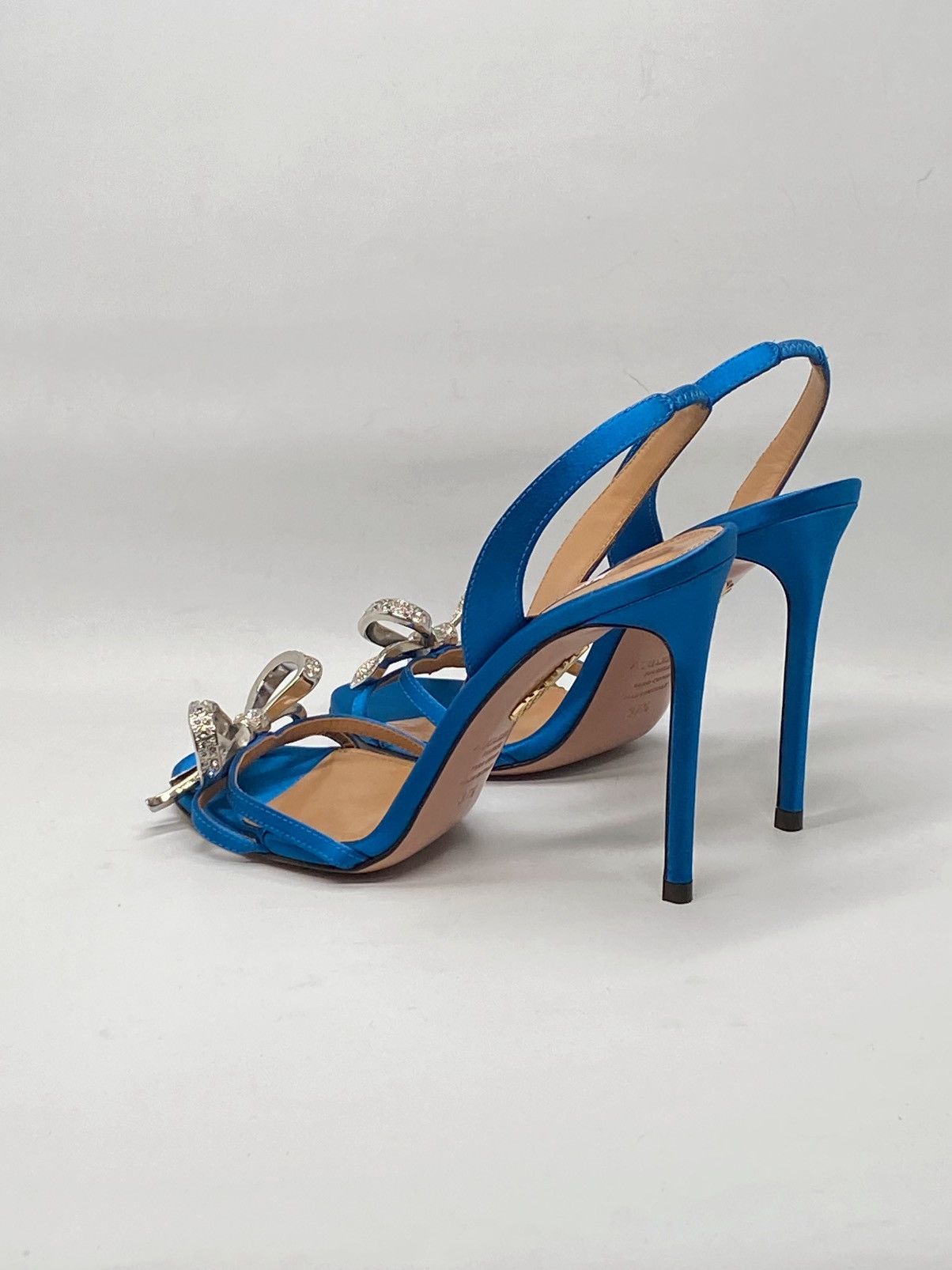 Aquazzura Aquazzura Babe Neon Satin Stiletto Sandals size 37.5 Size US 7.5 / IT 37.5 - 11 Thumbnail
