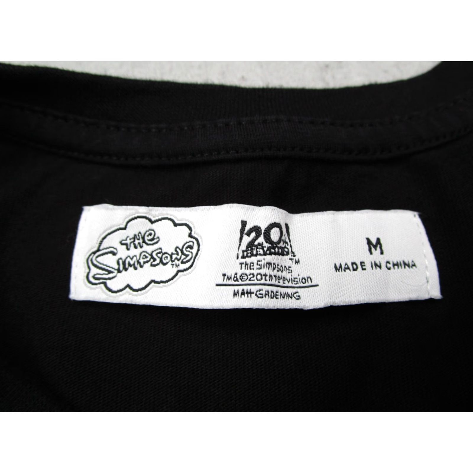 Vintage The Simpsons Graphic T-Shirt Mens Medium Black Cartoon Family Donut Embroidered Tee Size US M / EU 48-50 / 2 - 3 Thumbnail