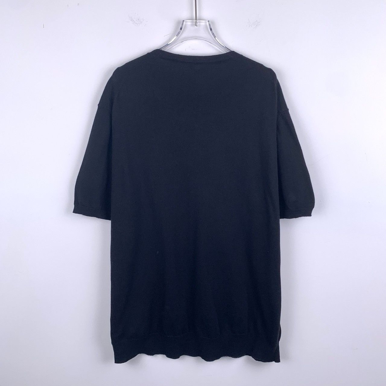 Prada Prada Round Neck Black Cotton Knit Short-Sleeve Top Size US XL / EU 56 / 4 - 2 Thumbnail