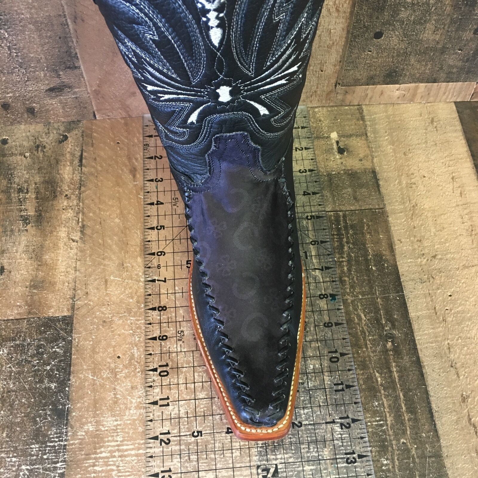 Vintage Los Altos Pointed Toe Western Black Cowboy Boots Mens 8.5 EE Size US 8.5 / EU 41-42 - 3 Thumbnail