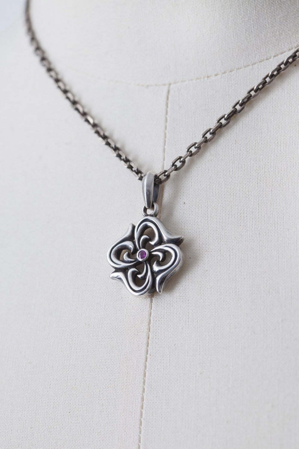 Shin's cross pendant w/ ruby