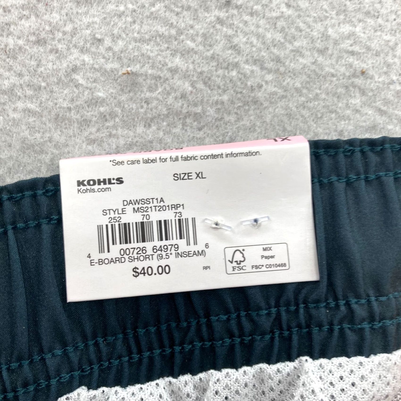 Vintage Sonoma Flexwear Board Shorts Mens XL Blue Striped Drawstring Swimming Surf Size US 36 / EU 52 - 6 Thumbnail