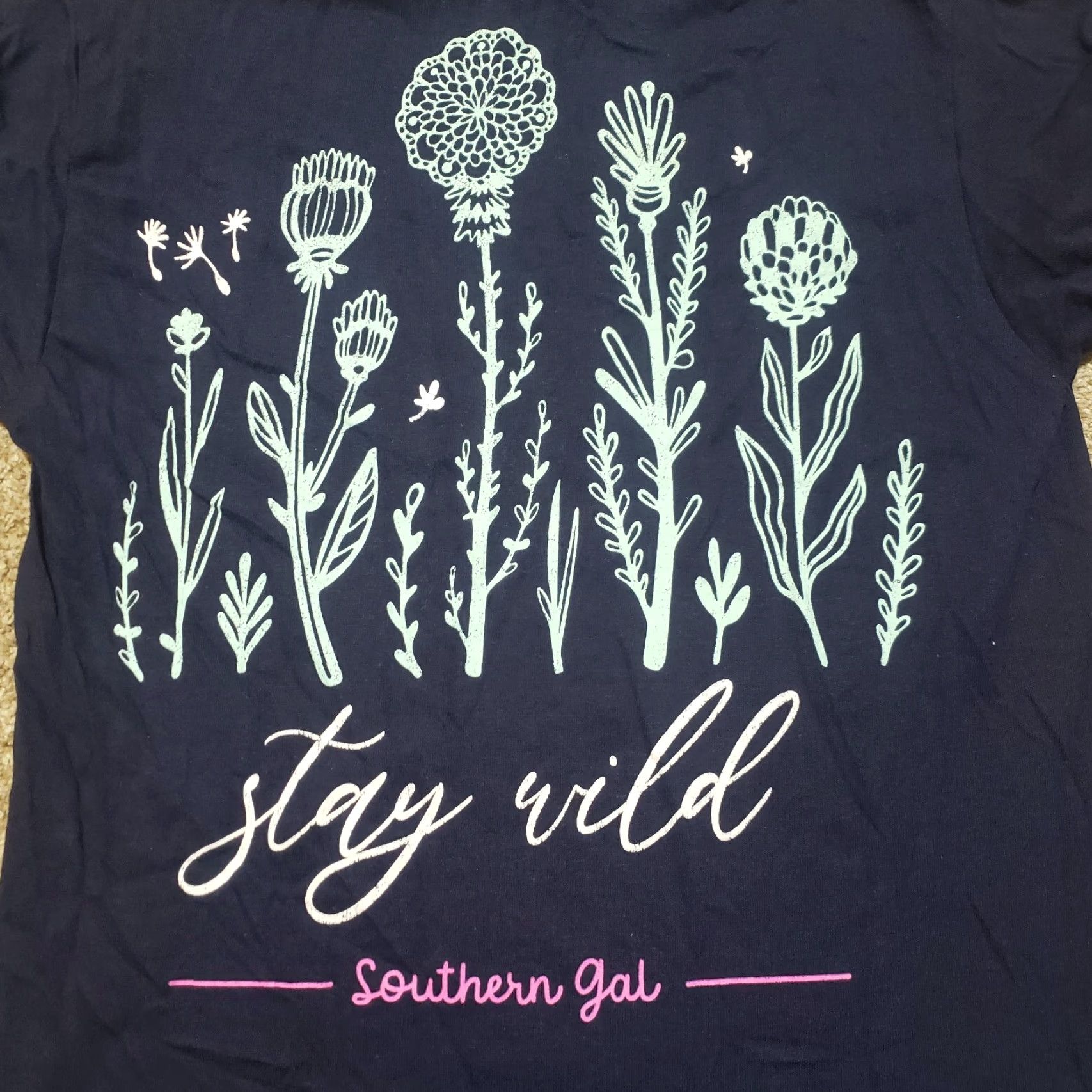 Vintage NEW Southern Gal Shirt Women's S Small Purple Stay Wild Flower Short Sleeve Shirts Womens S Purple Stay Wild Flower Short Sleeve Shirt Size S / US 4 / IT 40 - 2 Thumbnail