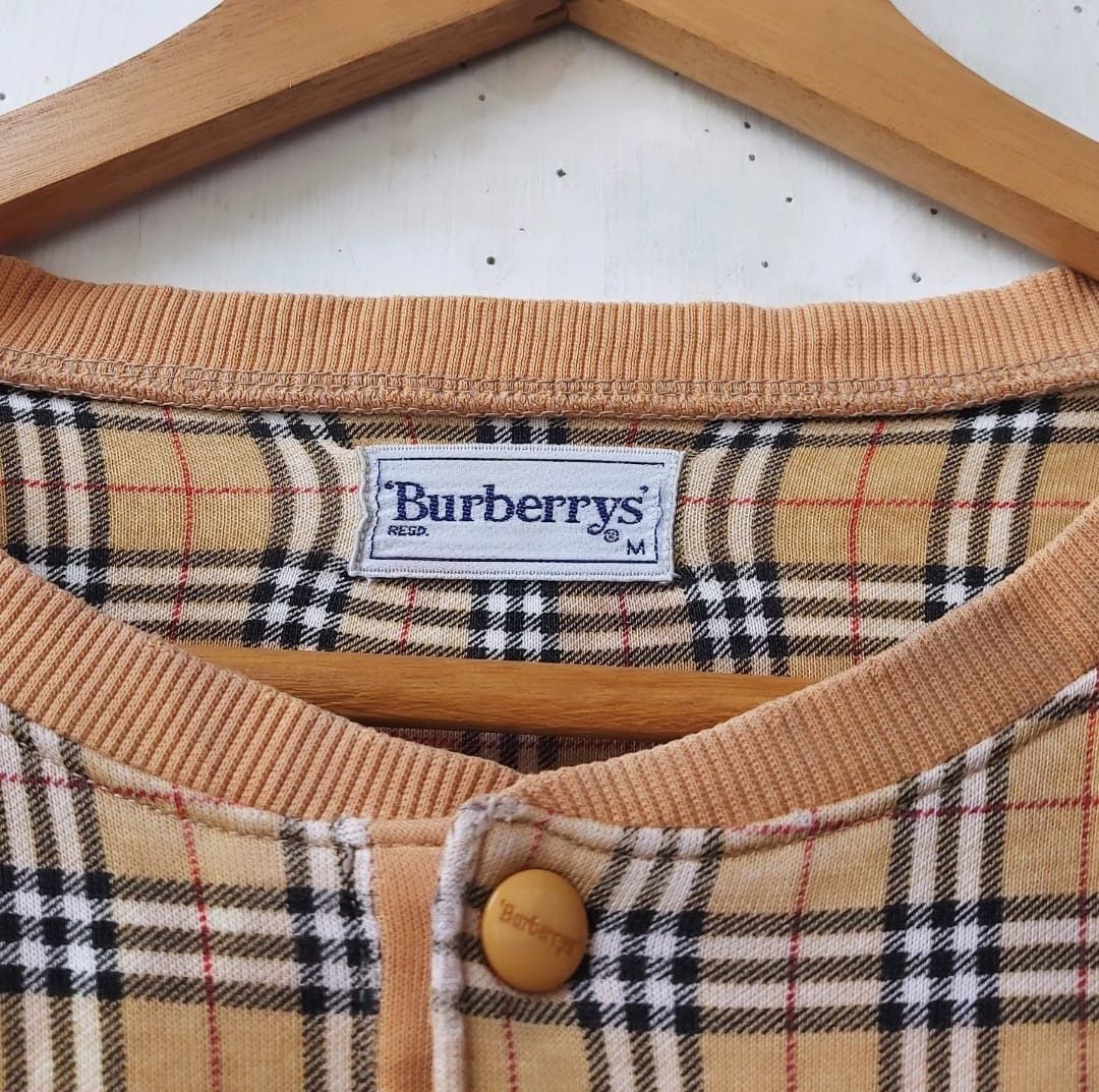 Burberry × Burberry Prorsum × Vintage Vtg Burberrys Novacheck Half Button Sweatshirt Size US M / EU 48-50 / 2 - 6 Thumbnail
