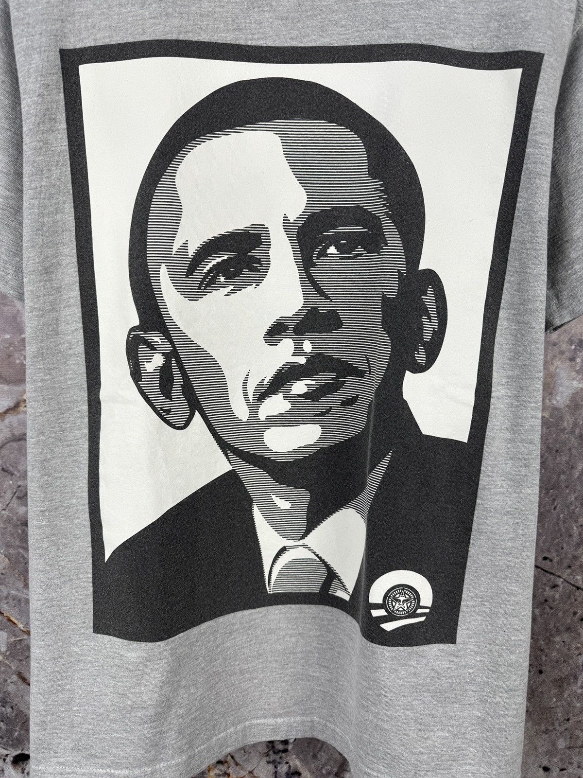Obey Obey Graphic Portrait Print T-Shirt – Grey Short Sleeve Size US M / EU 48-50 / 2 - 5 Thumbnail
