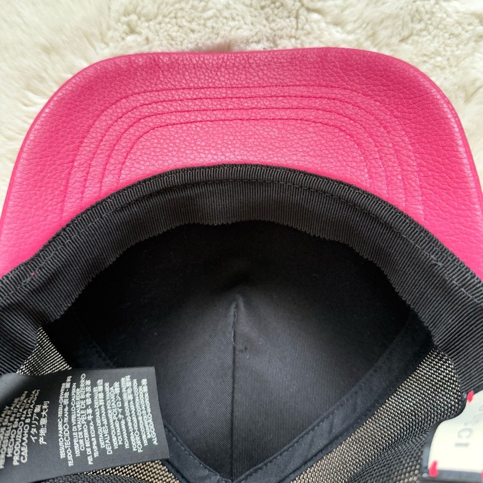 Gucci GUCCI grained calfskin logo print hat Authentic Size ONE SIZE - 3 Thumbnail