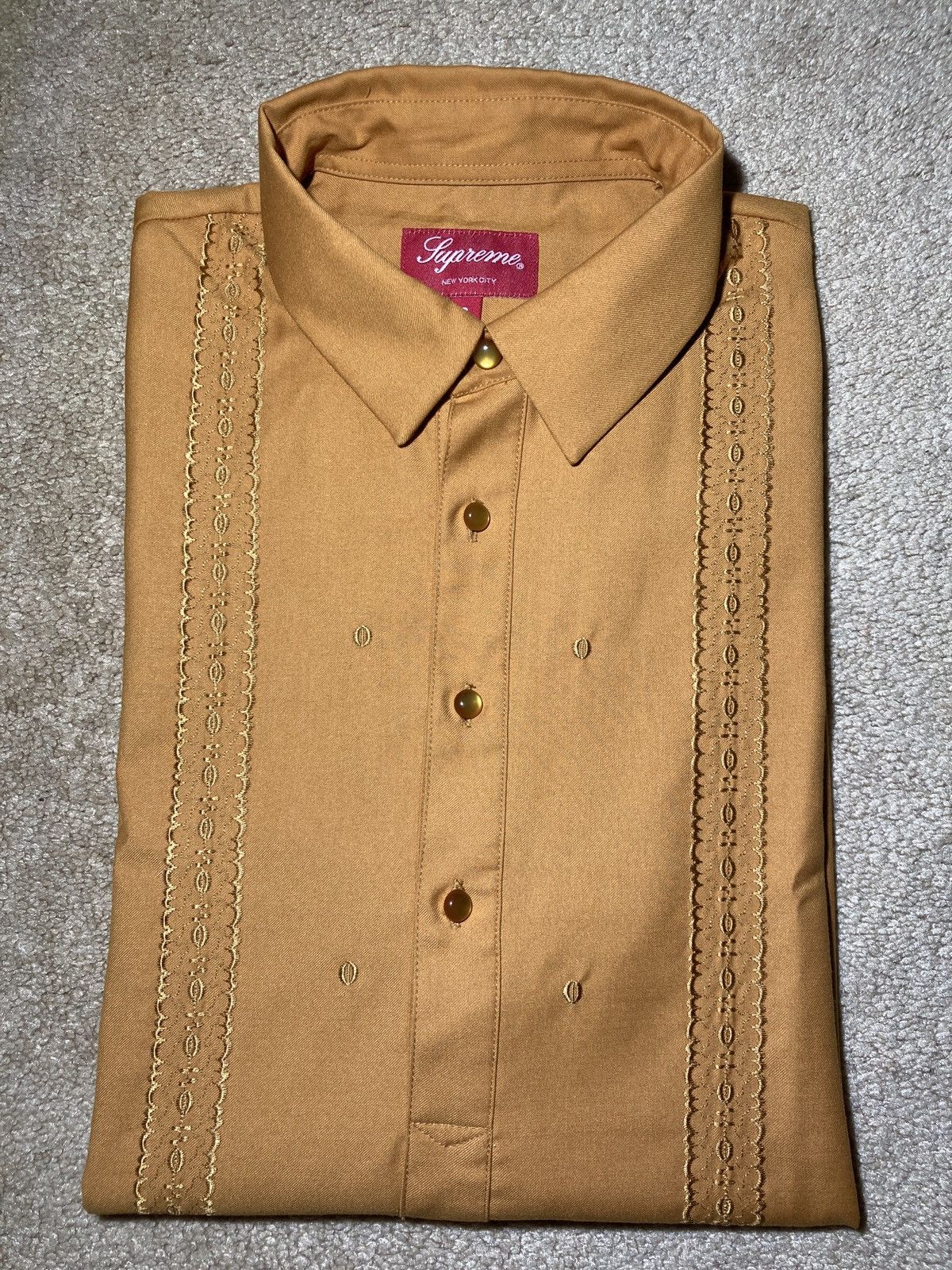 Supreme SS16 Supreme Indo Polo Shirt Ethnic Pattern 2016 Gold  