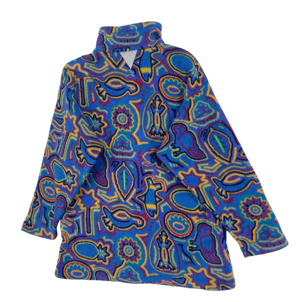 Patagonia × Vintage 90’s Patagonia Art Rainbow Half Button Fleece Size S / US 4 / IT 40 - 4 Thumbnail