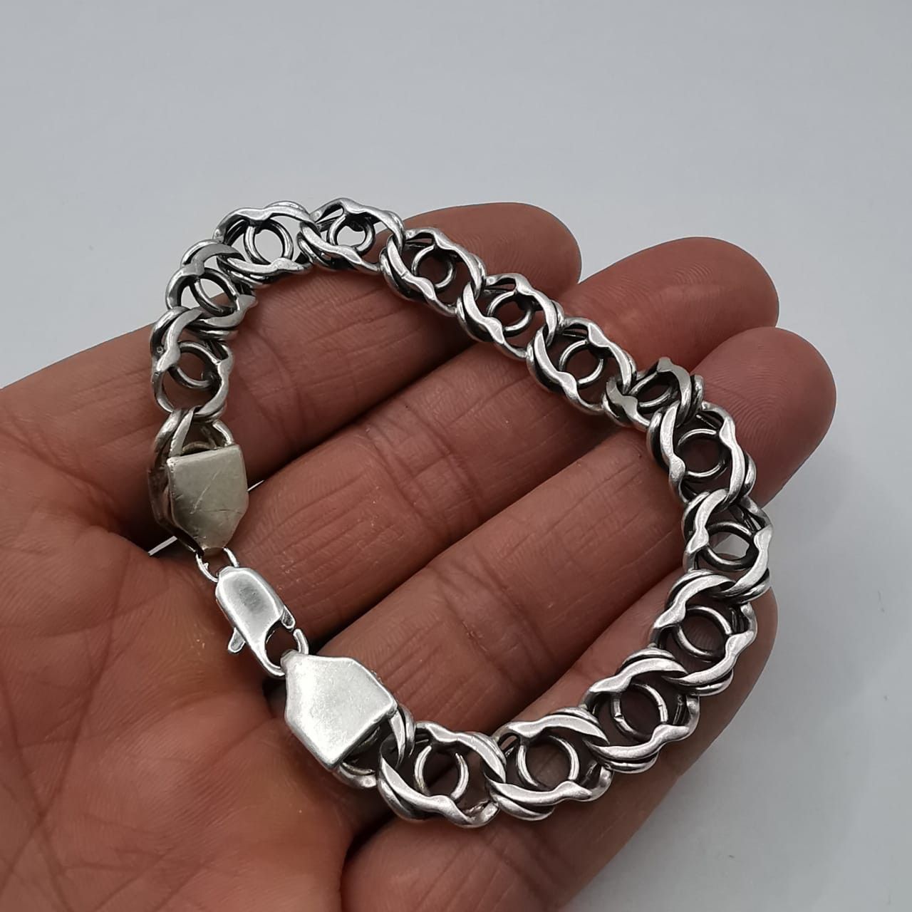 Sterling Silver Vintage Bracelet Jewelry,925 Sterling Silver,Handmade 24,65g Size ONE SIZE - 6 Thumbnail