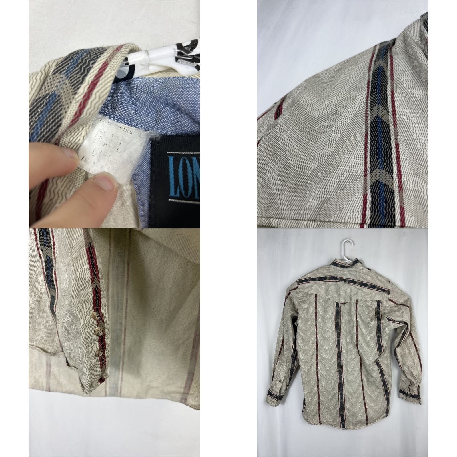 Roper Line Roo Roper Mens Large Striped Western Button-Up Shirt Size US L / EU 52-54 / 3 - 8 Thumbnail