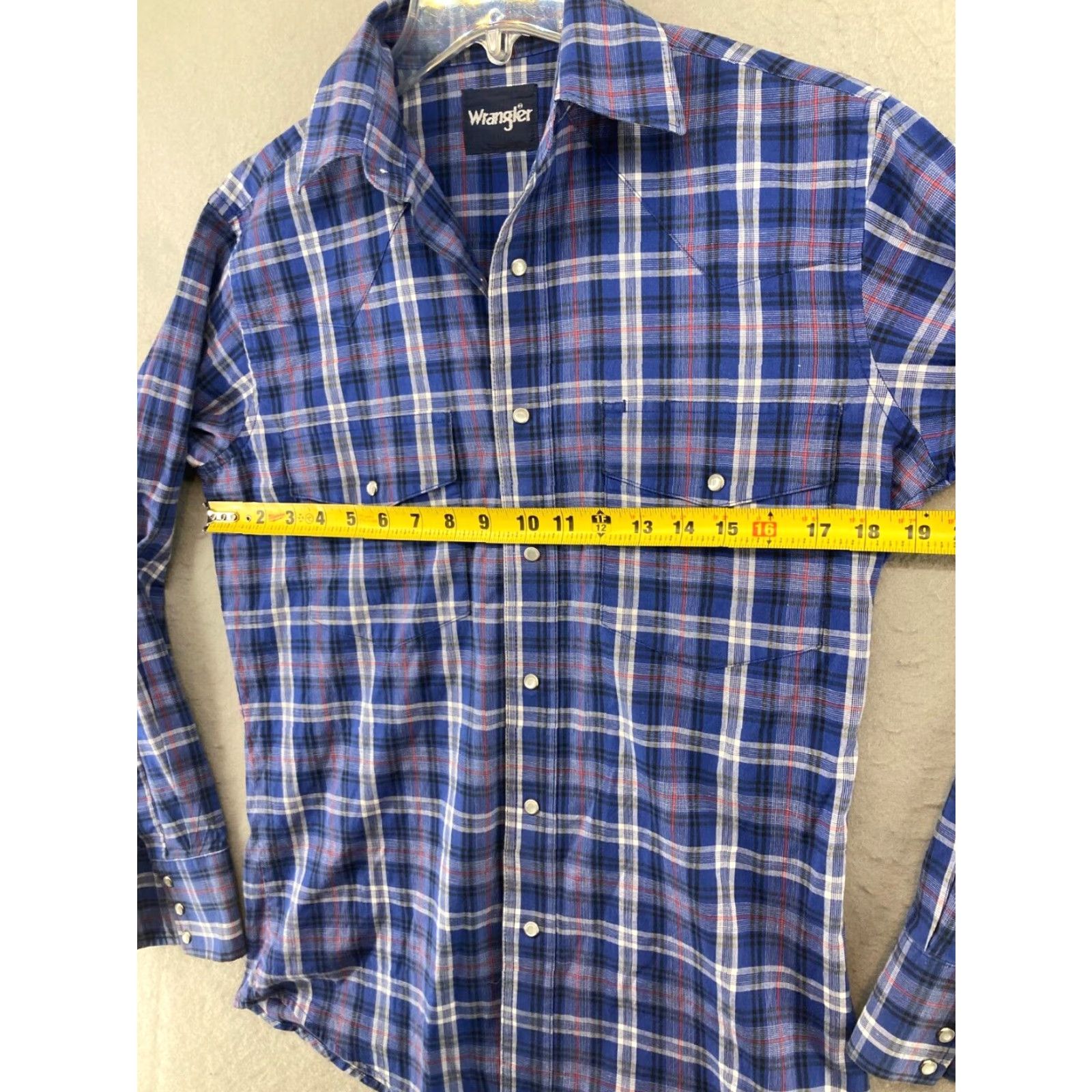 Wrangler Wrangler Western Plaid Button-Up Shirt Mens Small Blue Size US S / EU 44-46 / 1 - 2 Thumbnail