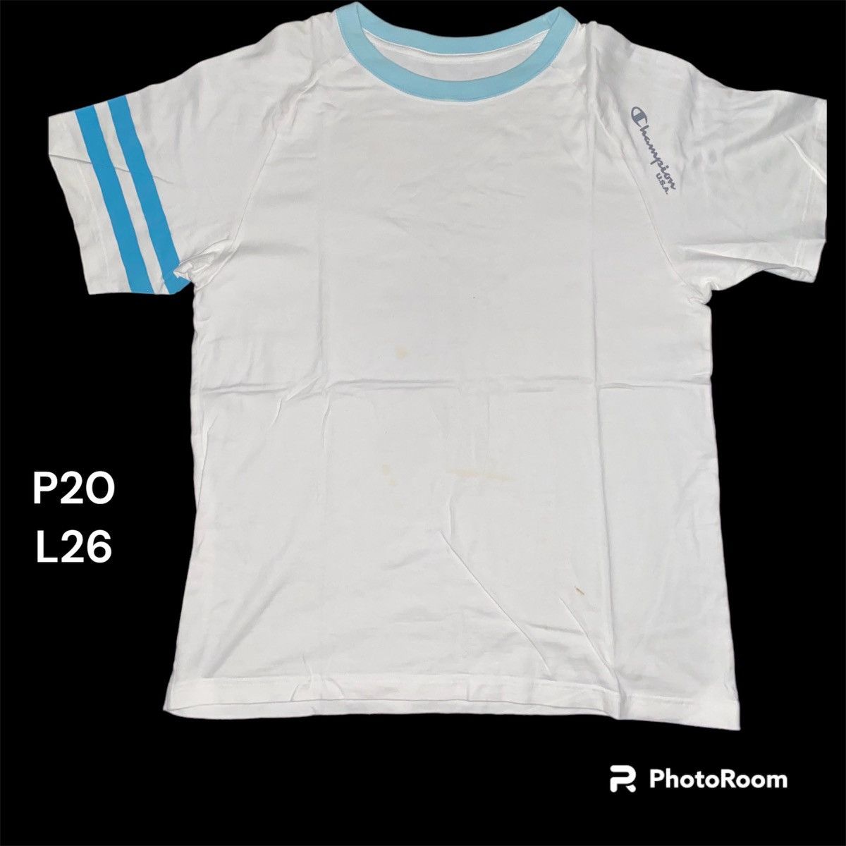 Champion Champion tshirt white blue used Size US S / EU 44-46 / 1 - 1 Thumbnail
