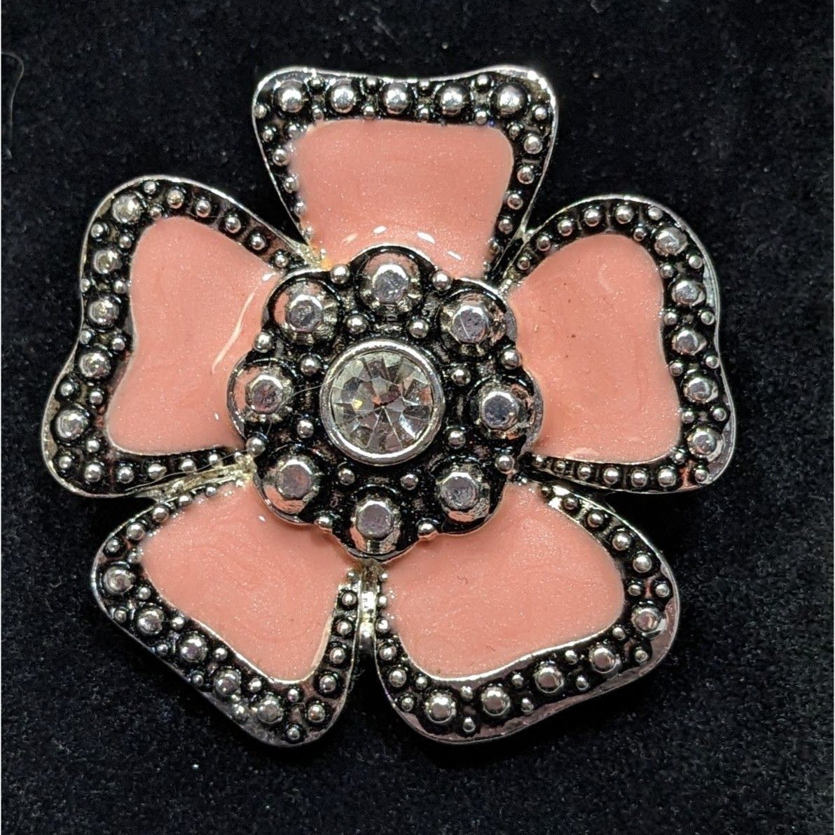 Other Vintage Fairycore Floral Pink Enamel Brooch/Pendant With Rhi Size ONE SIZE - 3 Thumbnail