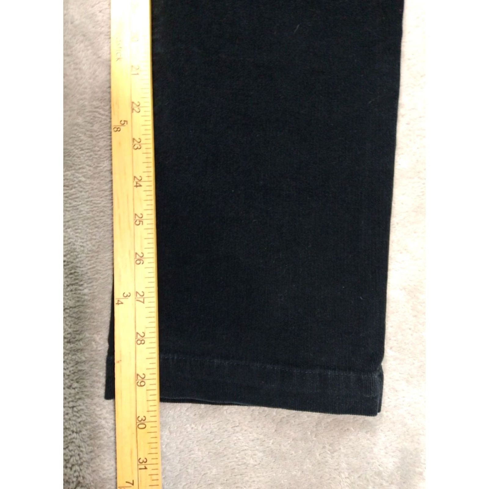 J. Jill J. Jill Pants Womens 12 Black Corduroy Straight Leg Mid Rise Stretch Cotton Regular Inseam 29.5 in Front Flat Front Size 34" / US 12 / IT 48 - 5 Thumbnail
