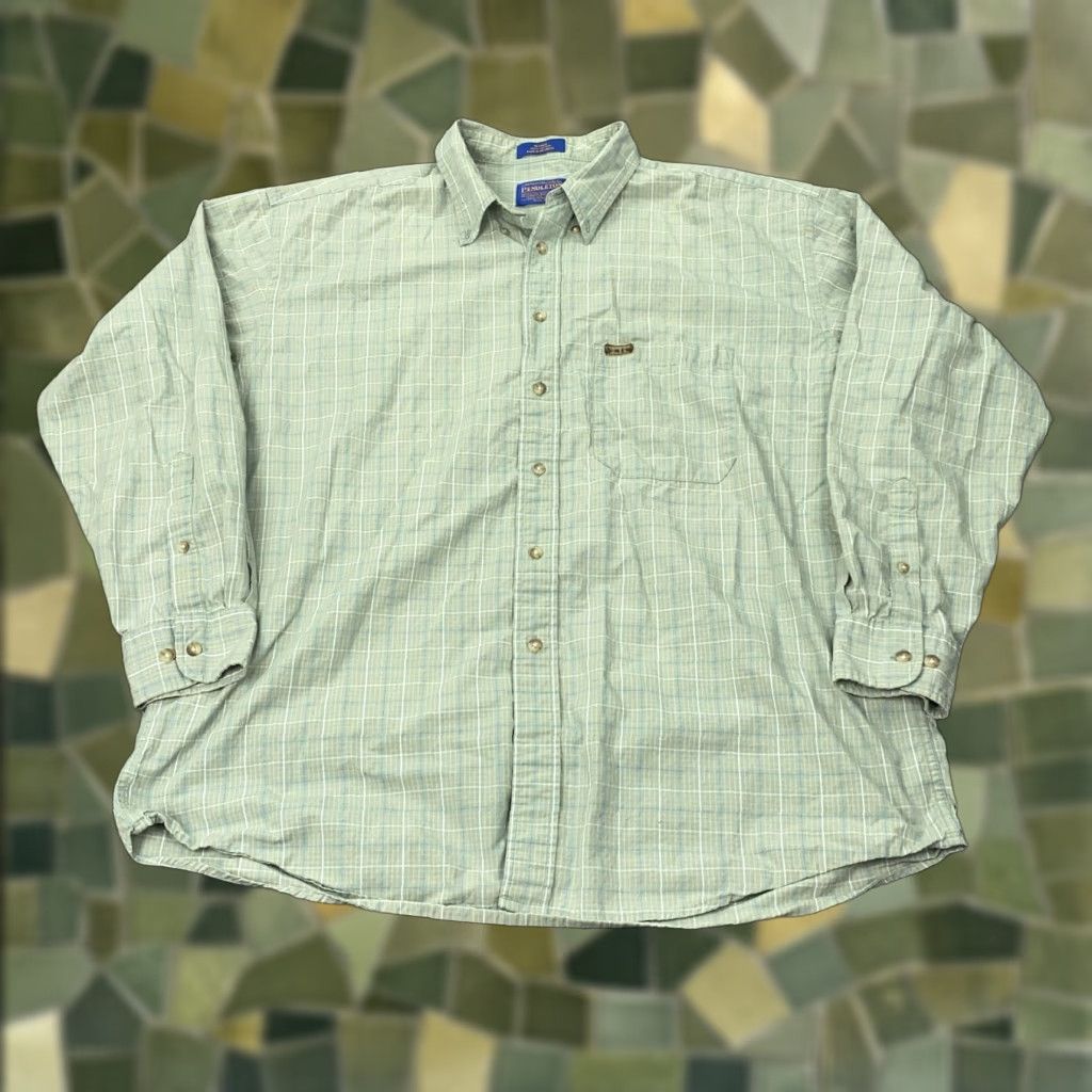 Pendleton VINTAGE Pendleton Shirt Mens XL Plaid Button-Down Long Sleeve Pocket Casual Outdoor Green Mens XL Size US XL / EU 56 / 4 - 1 Thumbnail