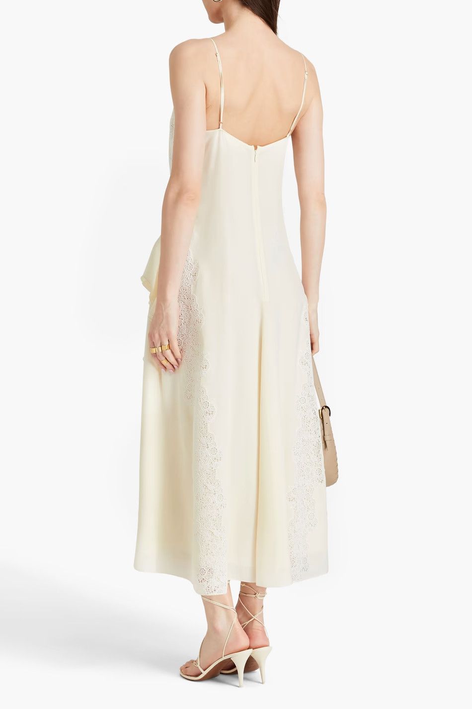 Chloe o1loc1c10425 Lingerie Dress in Coconut Milk Size S / US 4 / IT 40 - 5 Thumbnail