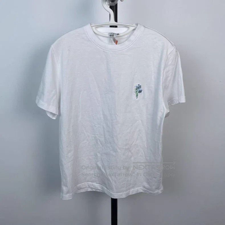 Loewe White Floral Embroidered Short Sleeve