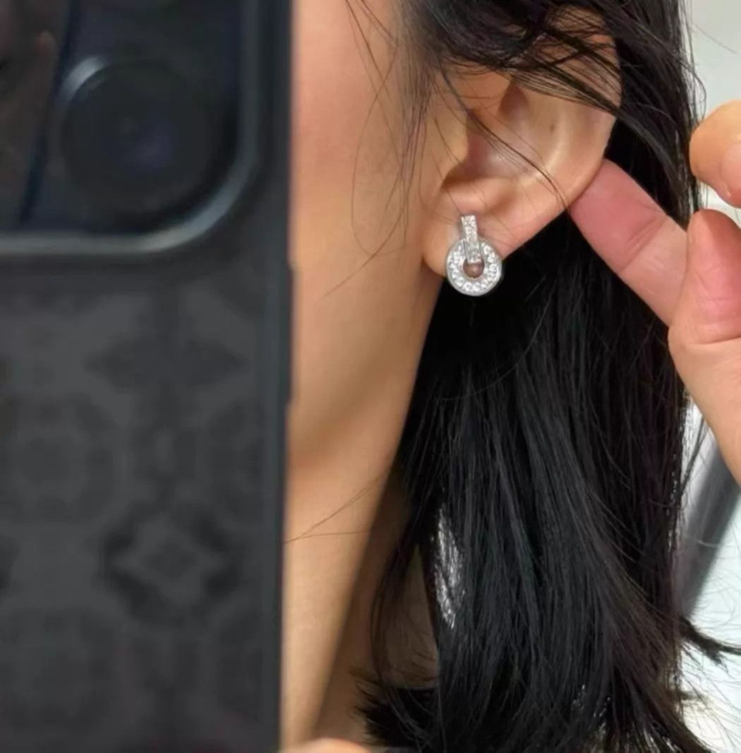 Bvlgari BVLGARI Coin Pave Diamond Disc Earrings Like New 58500 MSRP Size ONE SIZE - 3 Thumbnail