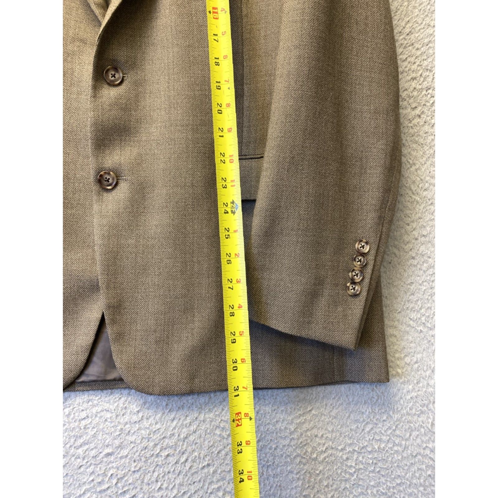 Brooks Brothers BROOKS BROTHERS VINTAGE WOOL BLAZER 2 BUTTON JACKET TAUPE SIZE 46 Mens Size 46R - 5 Thumbnail