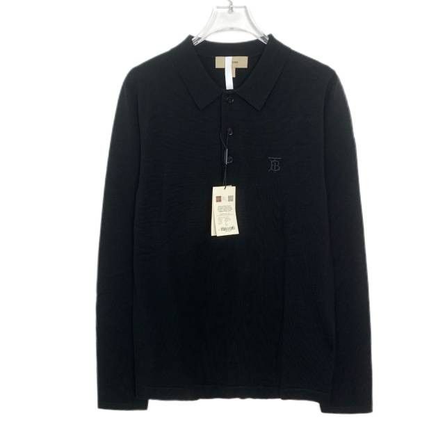 Burberry Burberry Black TB Logo Wool Polo Shirt (Size S) Size US S / EU 44-46 / 1 - 1 Thumbnail