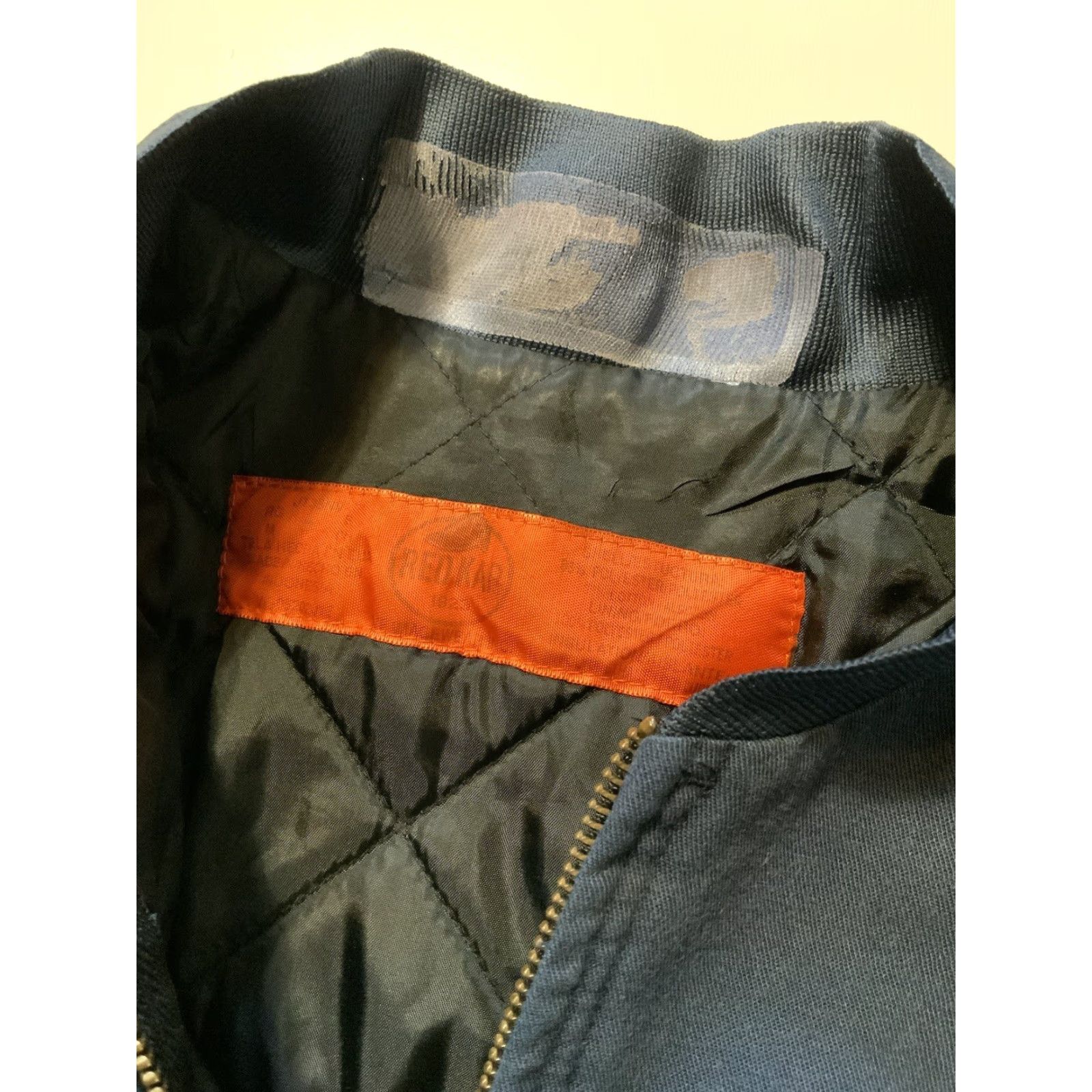 Red Kap VINTAGE Red Kap Farmer John Quilted Lined Navy Blue Employee Work Jacket Sz.S-M Jacket Men Blue Lined Quilted Work Jacket Mens Size US S / EU 44-46 / 1 - 6 Thumbnail