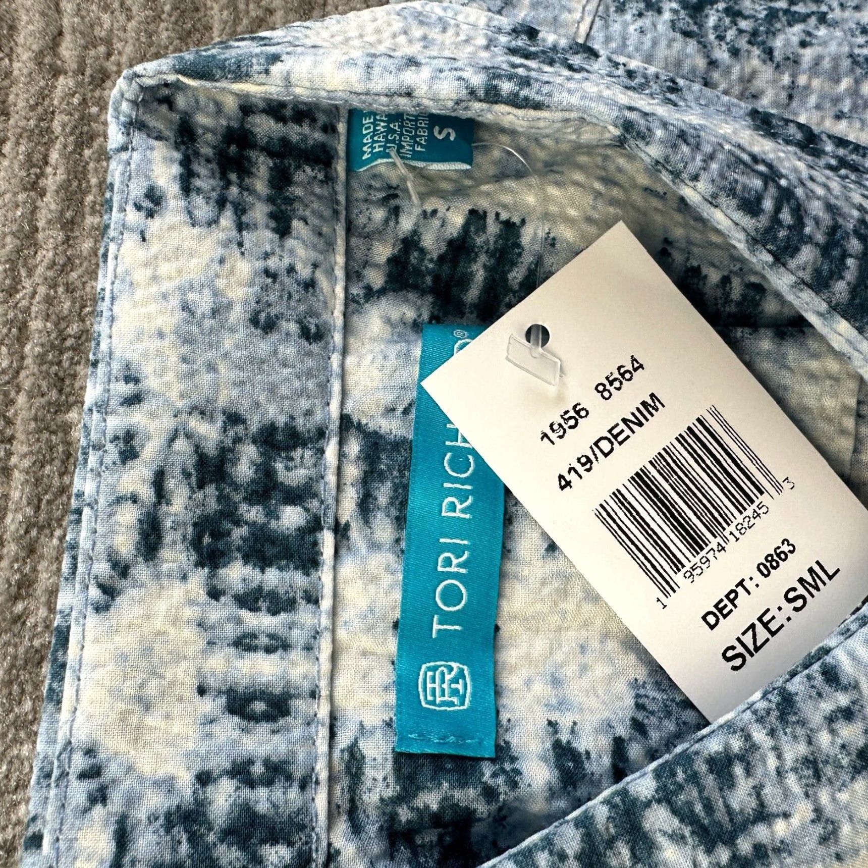 Tori Richard Tori Richard Shirt Mens Small Puckered Seersucker Geometric Hawaiian NEW Size US S / EU 44-46 / 1 - 5 Thumbnail