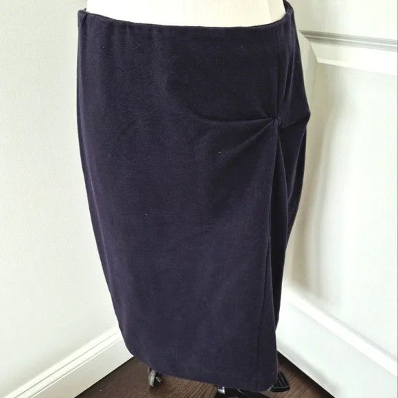 Brunello Cucinelli Navy Gathered Skirt Classic Fall Party Spring Travel Work Size 32" / US 10 / IT 46 - 3 Thumbnail